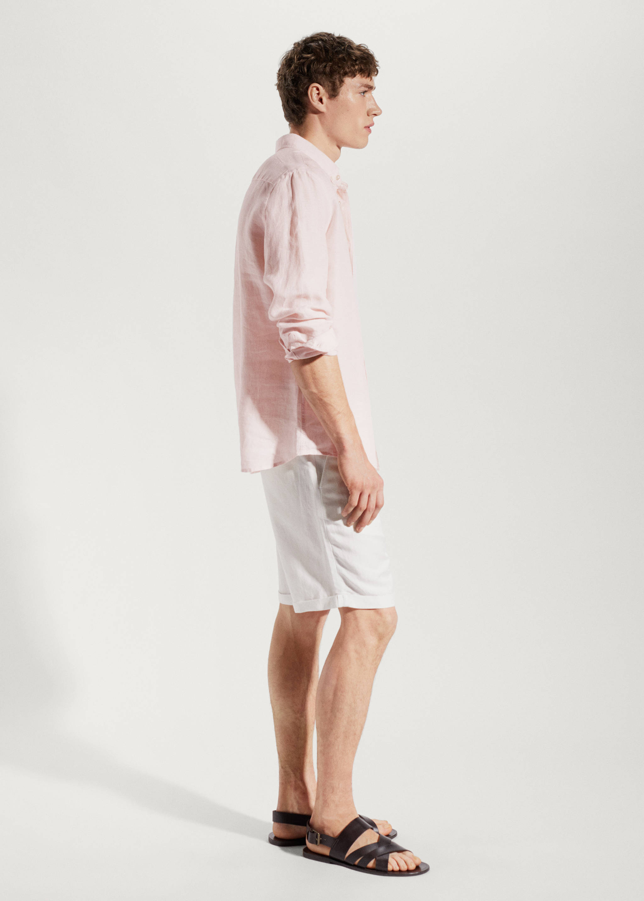 Рубашка slim fit 100% лен - Деталь изделия 4