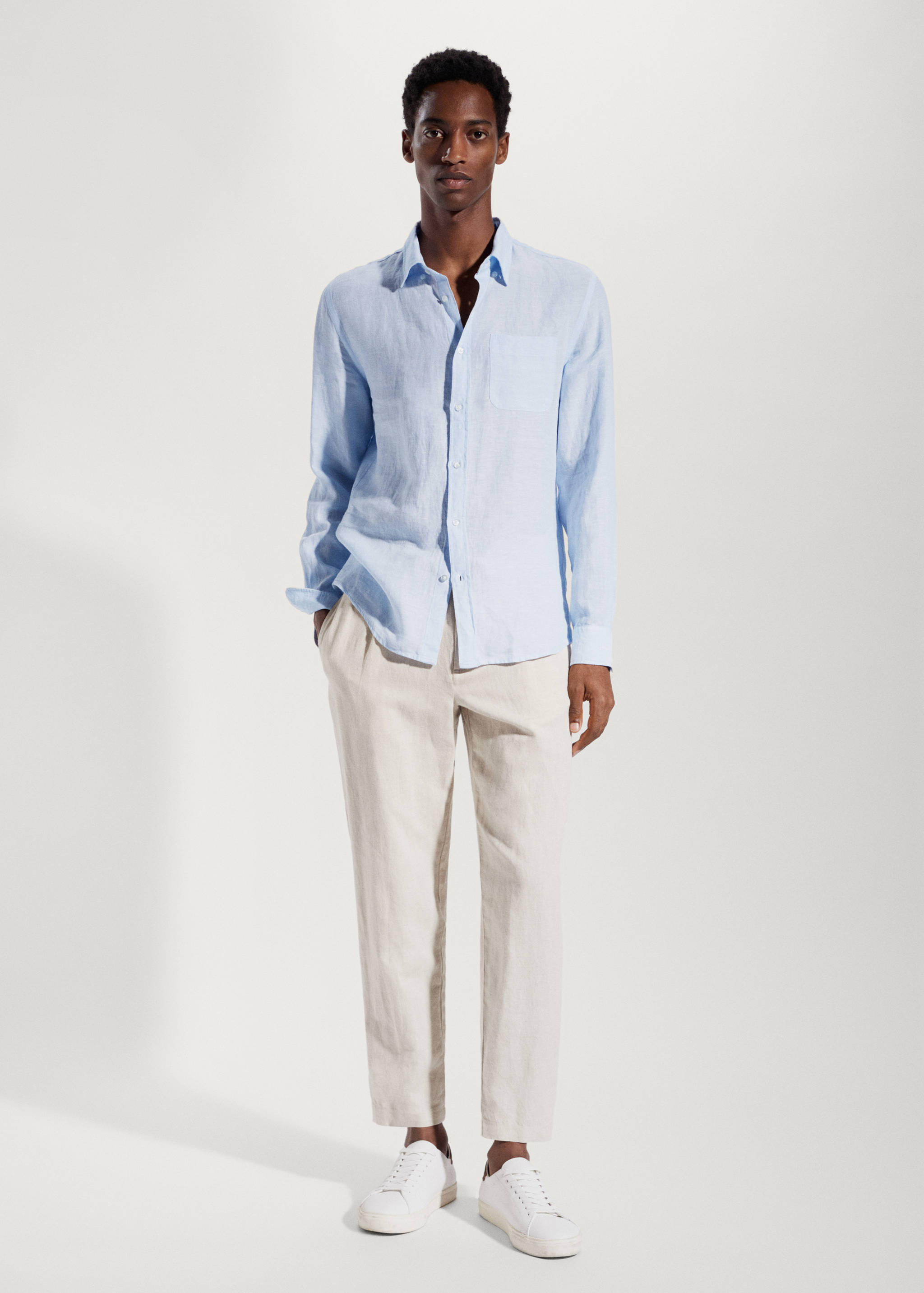 Camisa slim fit 100% lino - Plano general