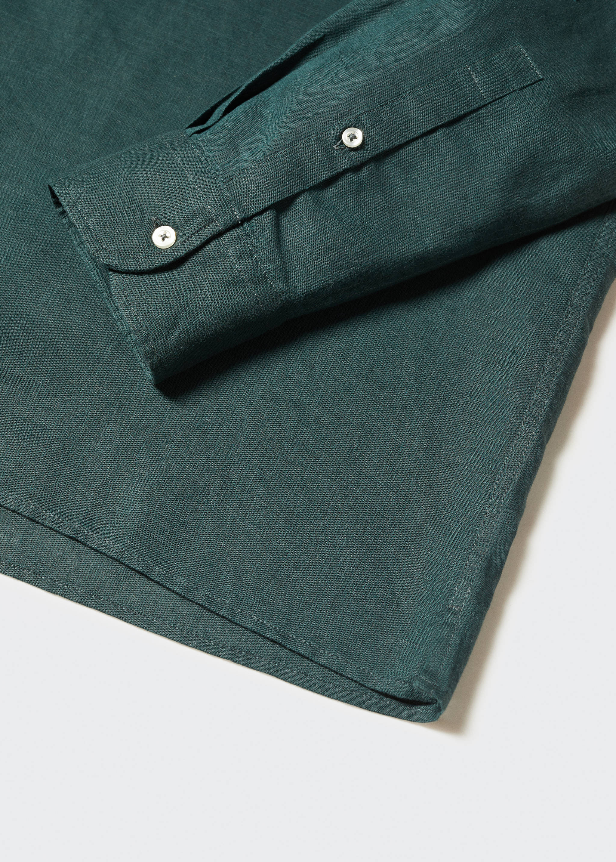 قميص كتان بياقة ماو منتظم - تفاصيل المنتج 8