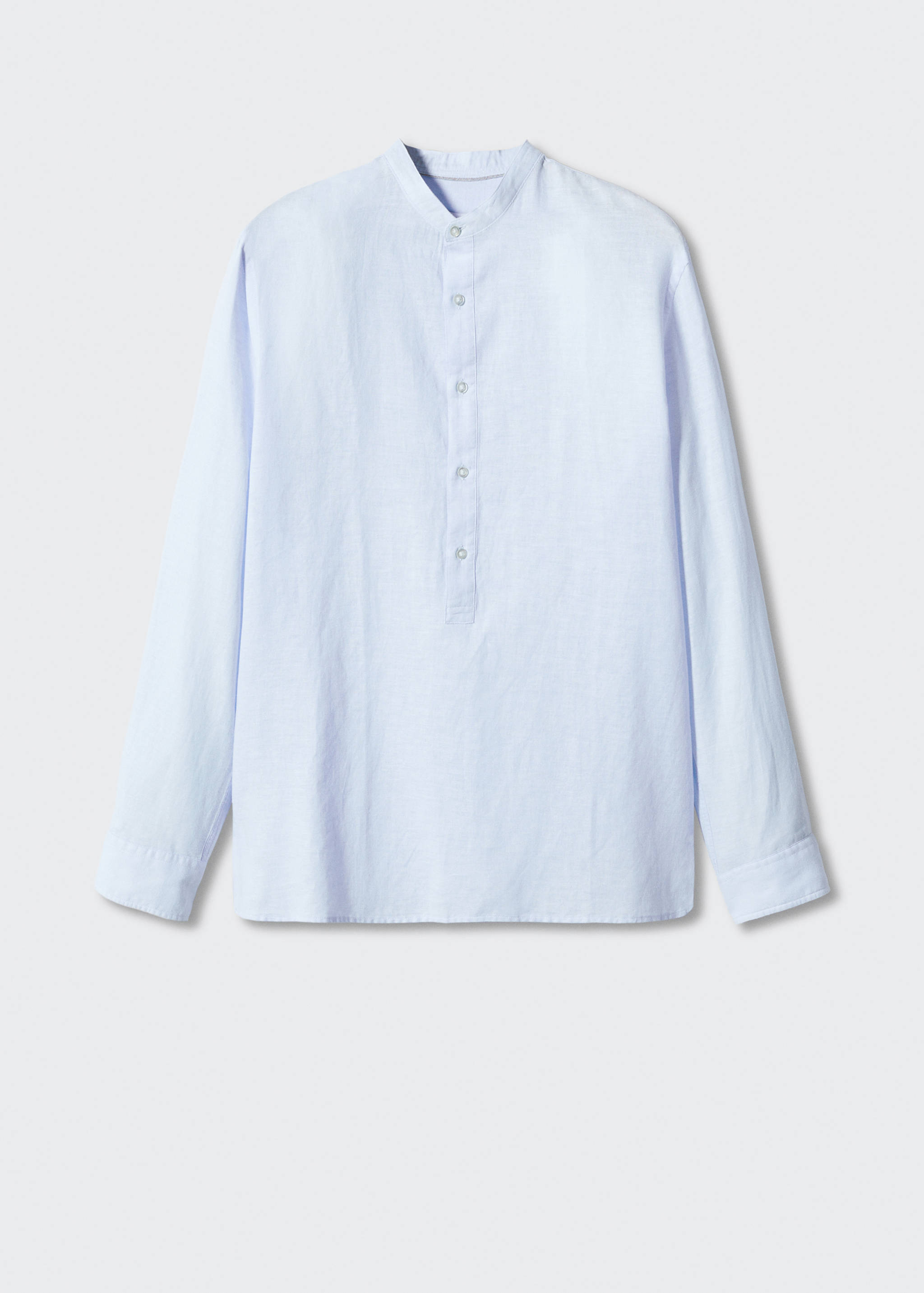 قميص كتان بياقة ماو منتظم - منتج دون نموذج