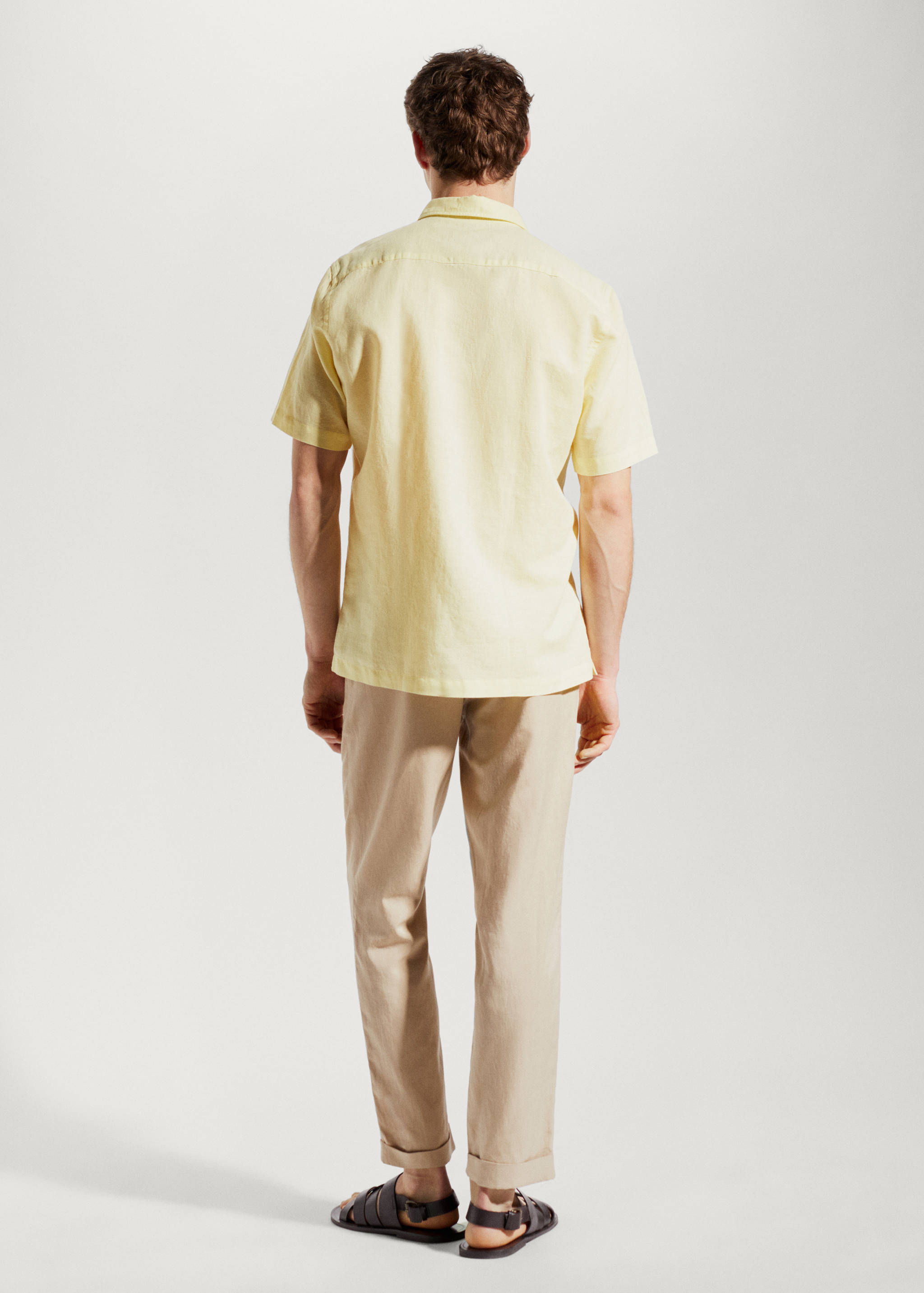 100%亚麻短袖衬衫 - null