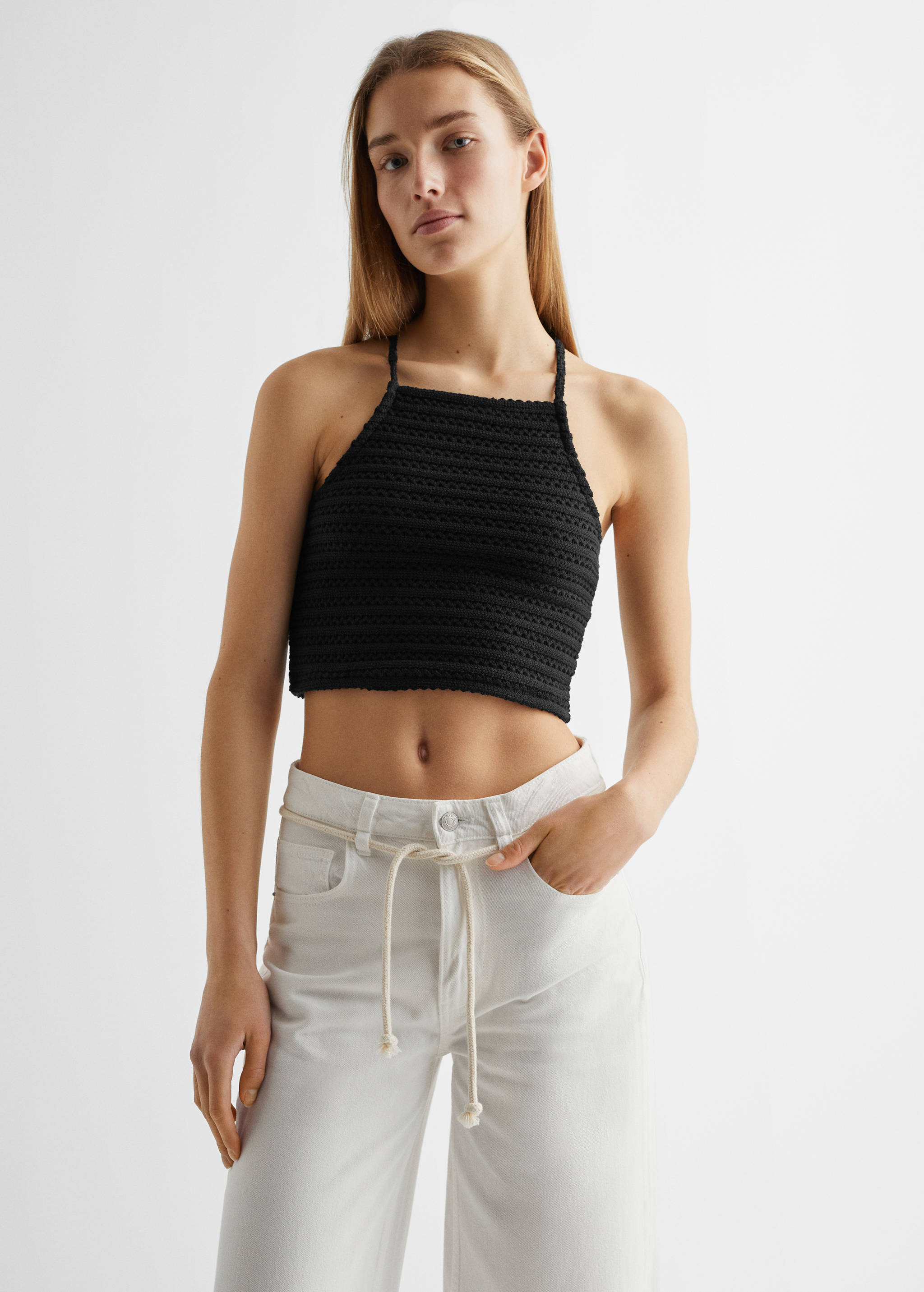 Ажурный укороченный топ - Средний план