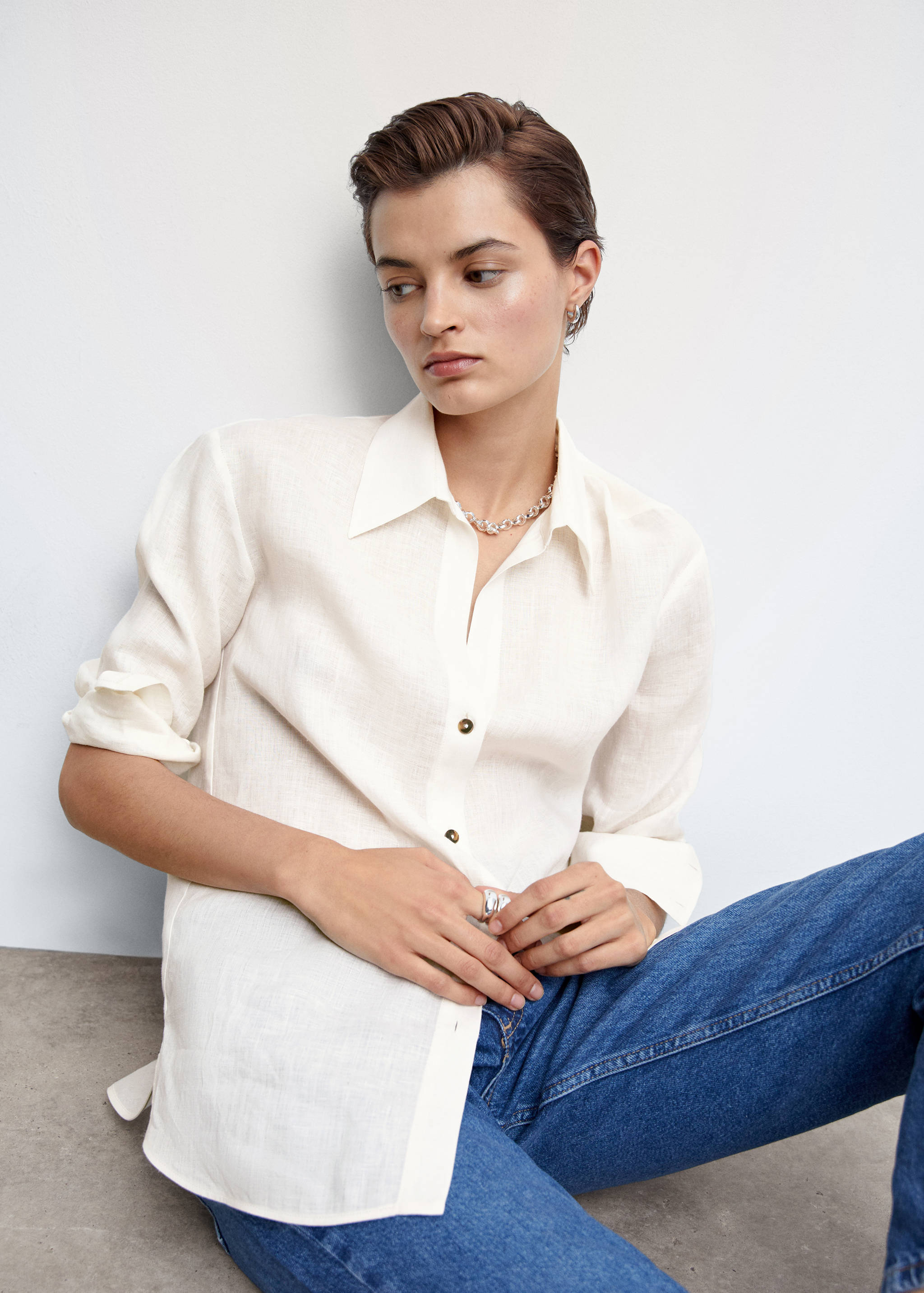 Linen 100% shirt - Details of the article 2