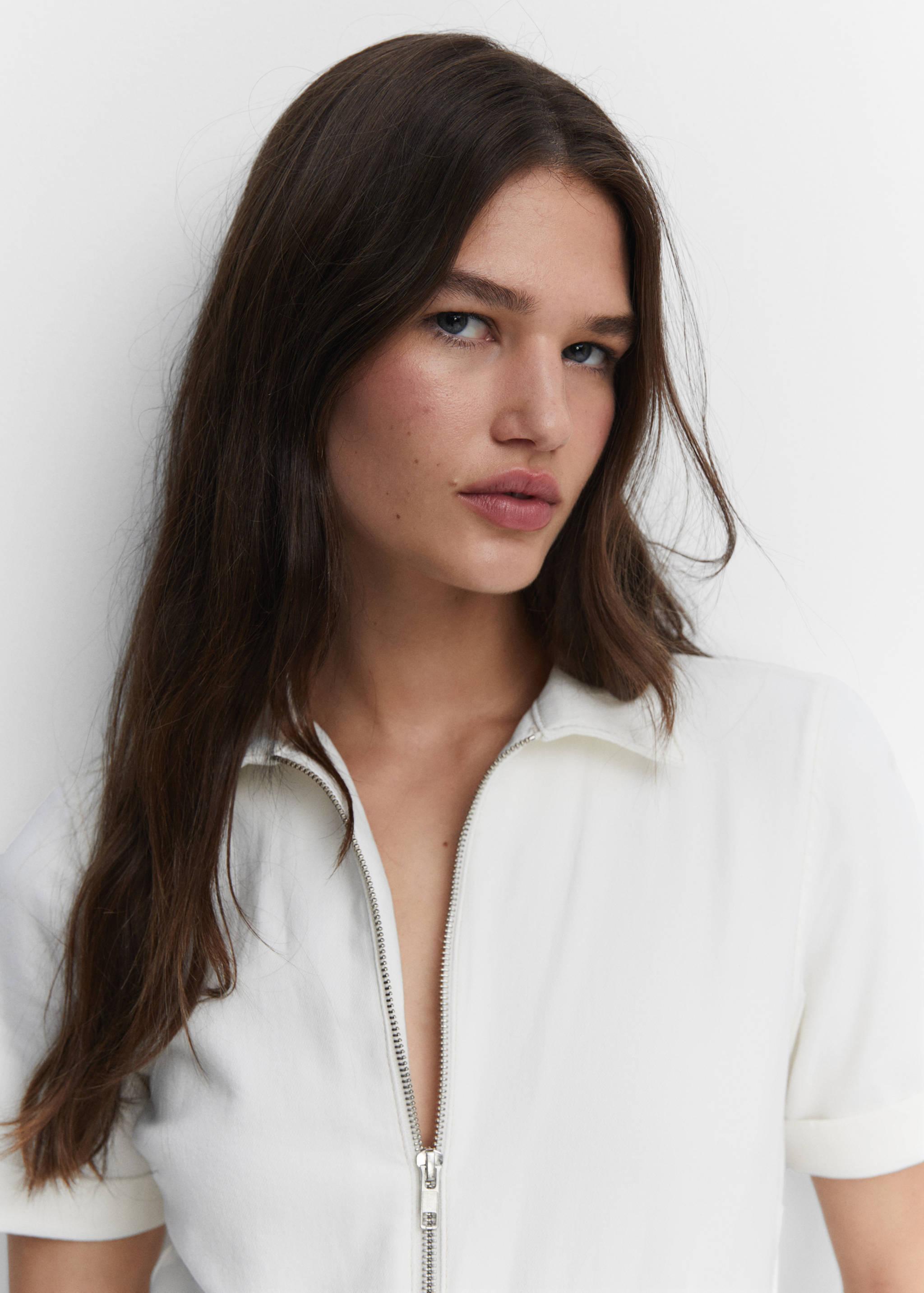 Denim zipper jumpsuit - Details of the article 1