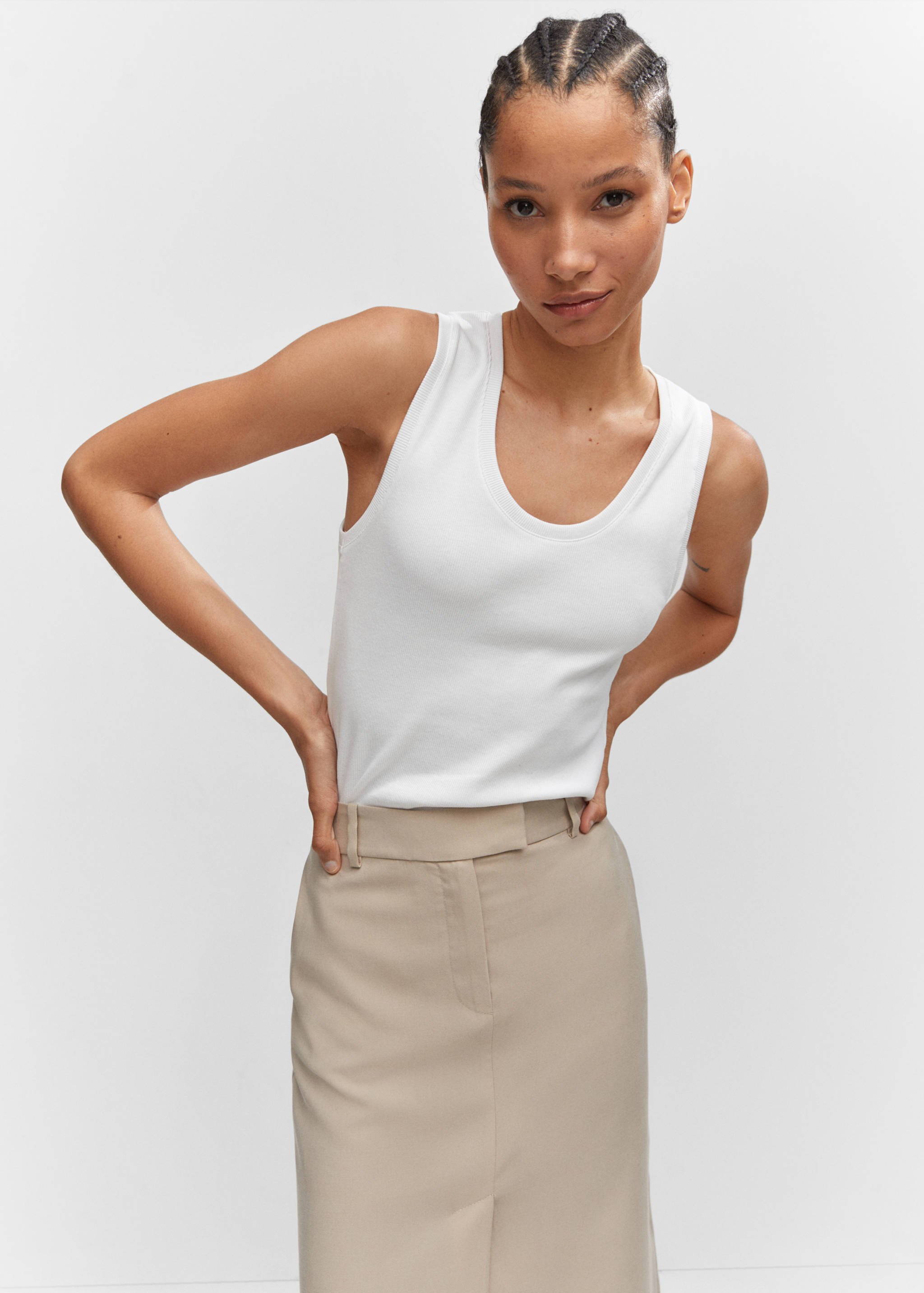 Top basique coton - Plan moyen