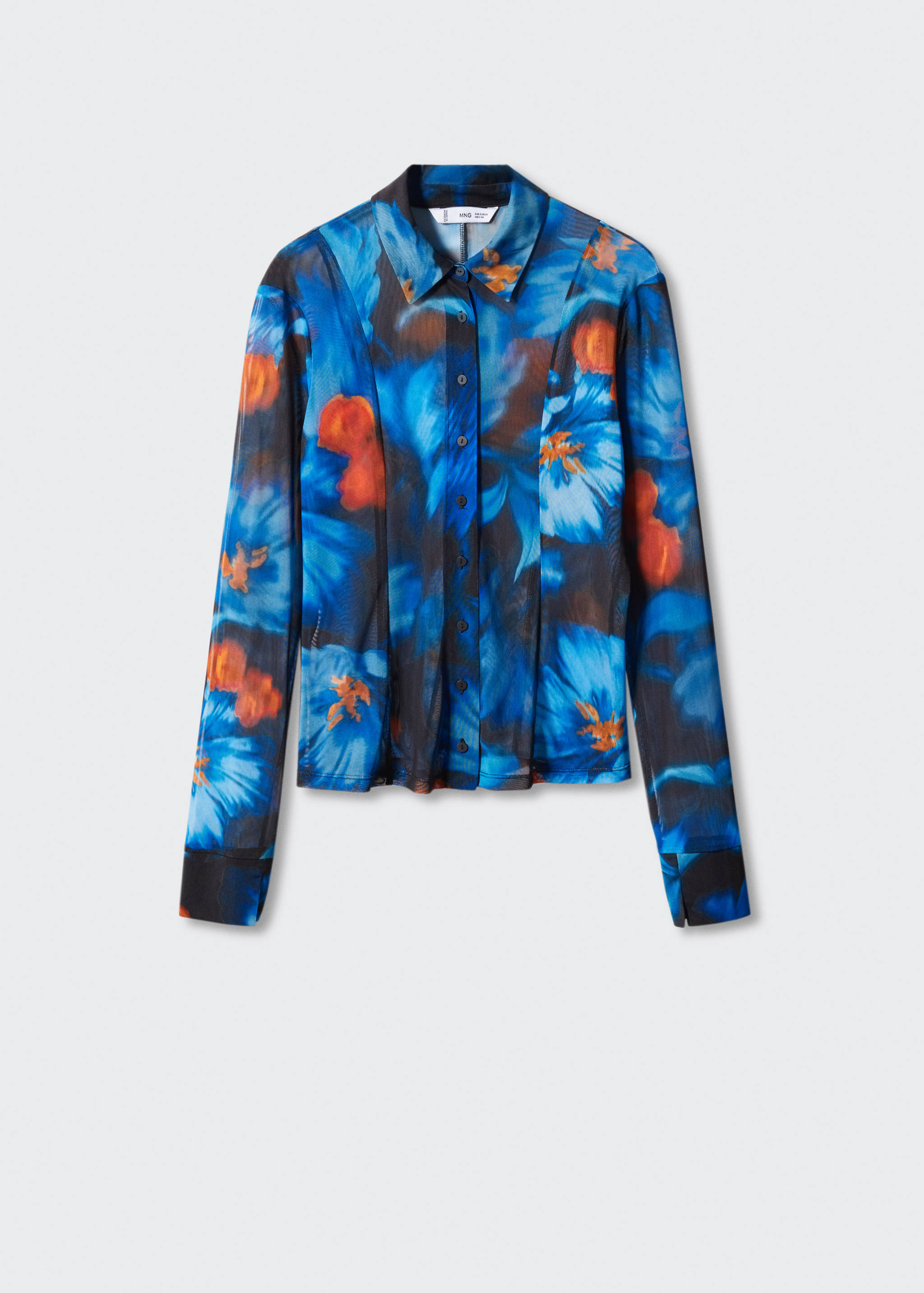 Рубашка из шифона с цветами - Изделие без модели