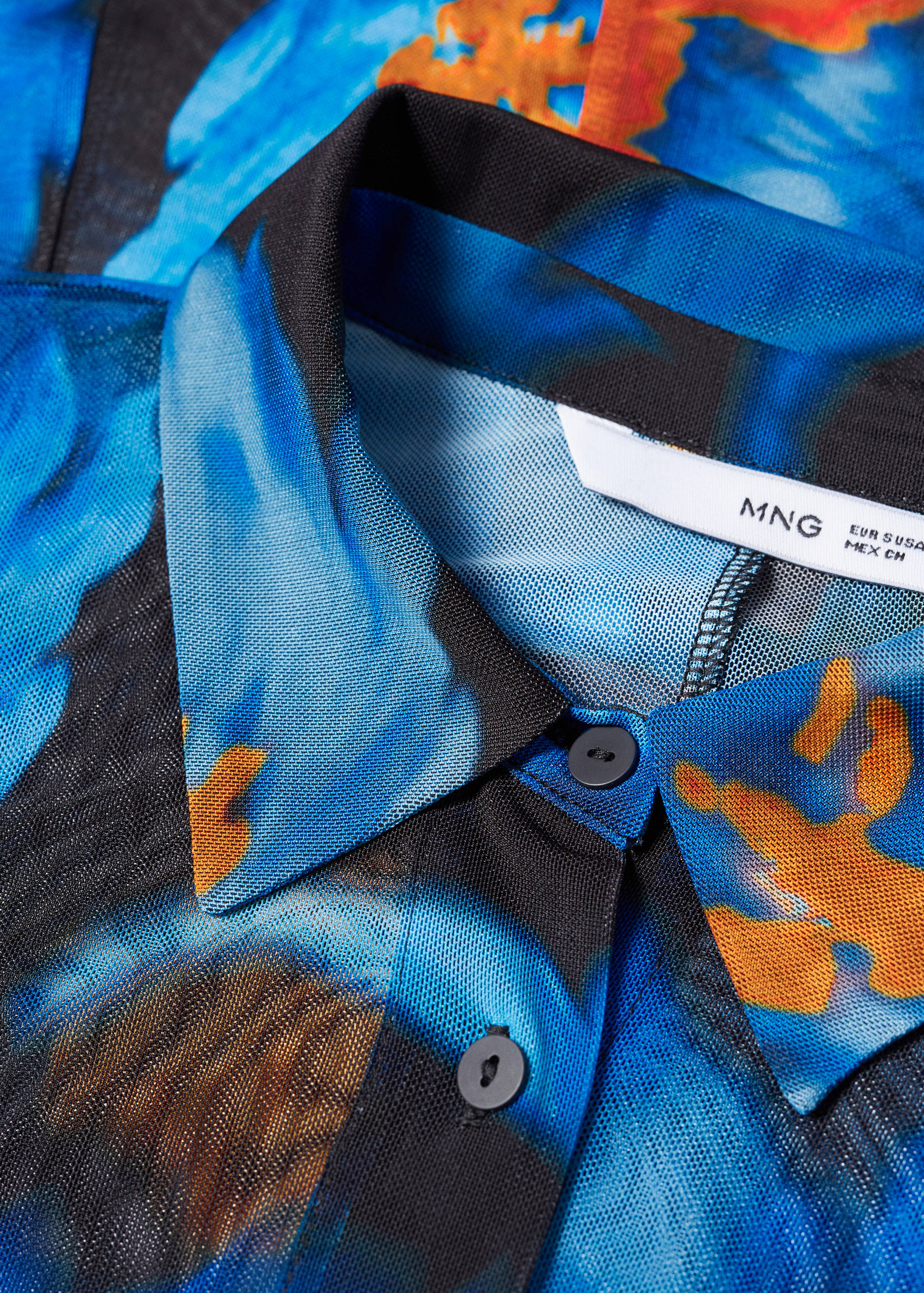 Рубашка из шифона с цветами - Деталь изделия 8