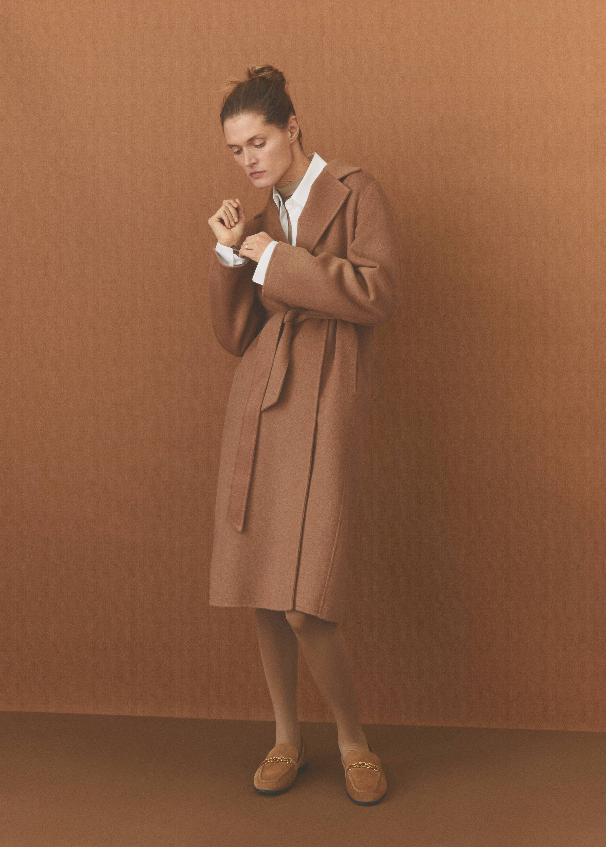 腰带手工大衣 - null