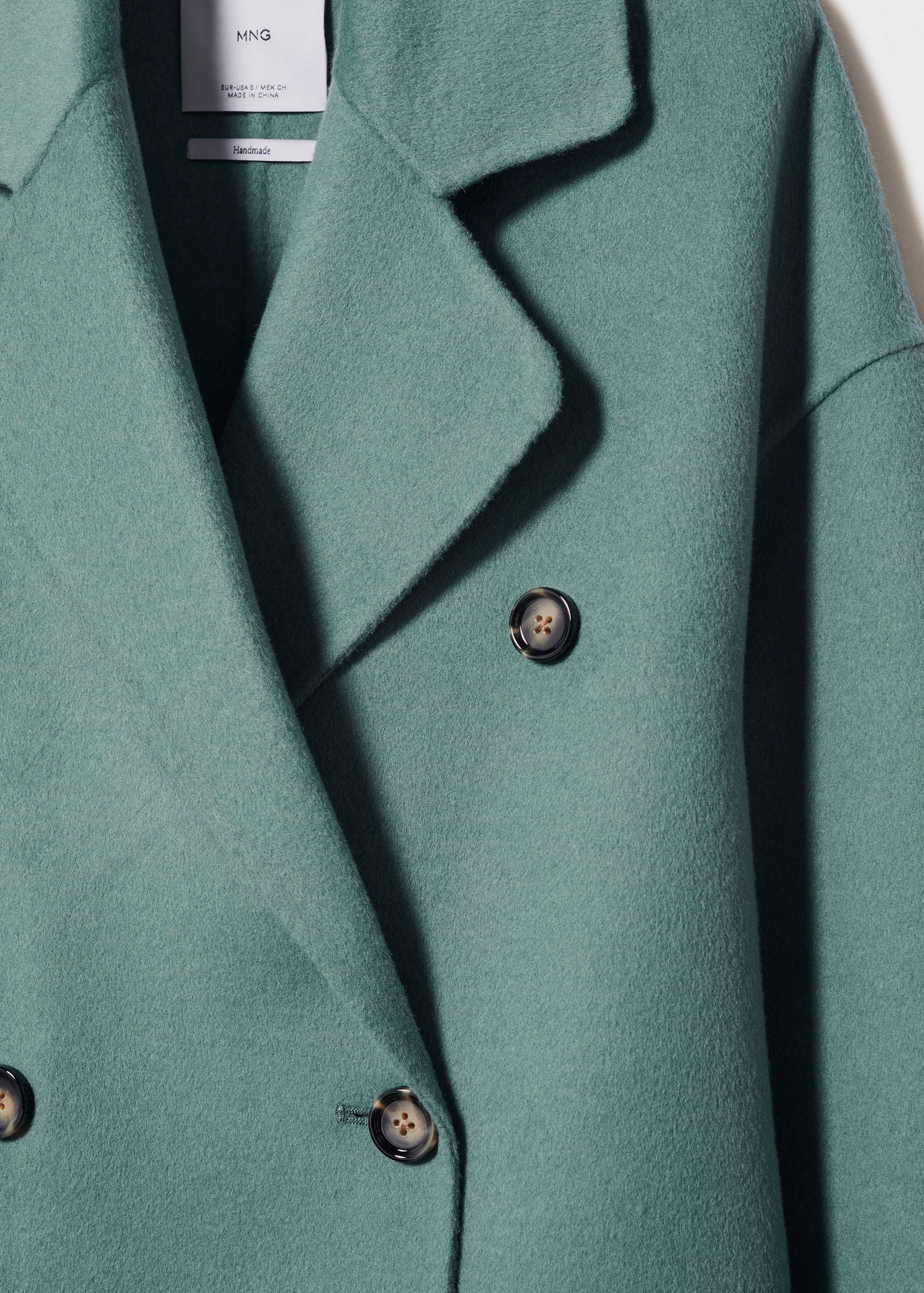 معطف صوفي كبير الحجم مصنوع يدويًا - تفاصيل المنتج 8