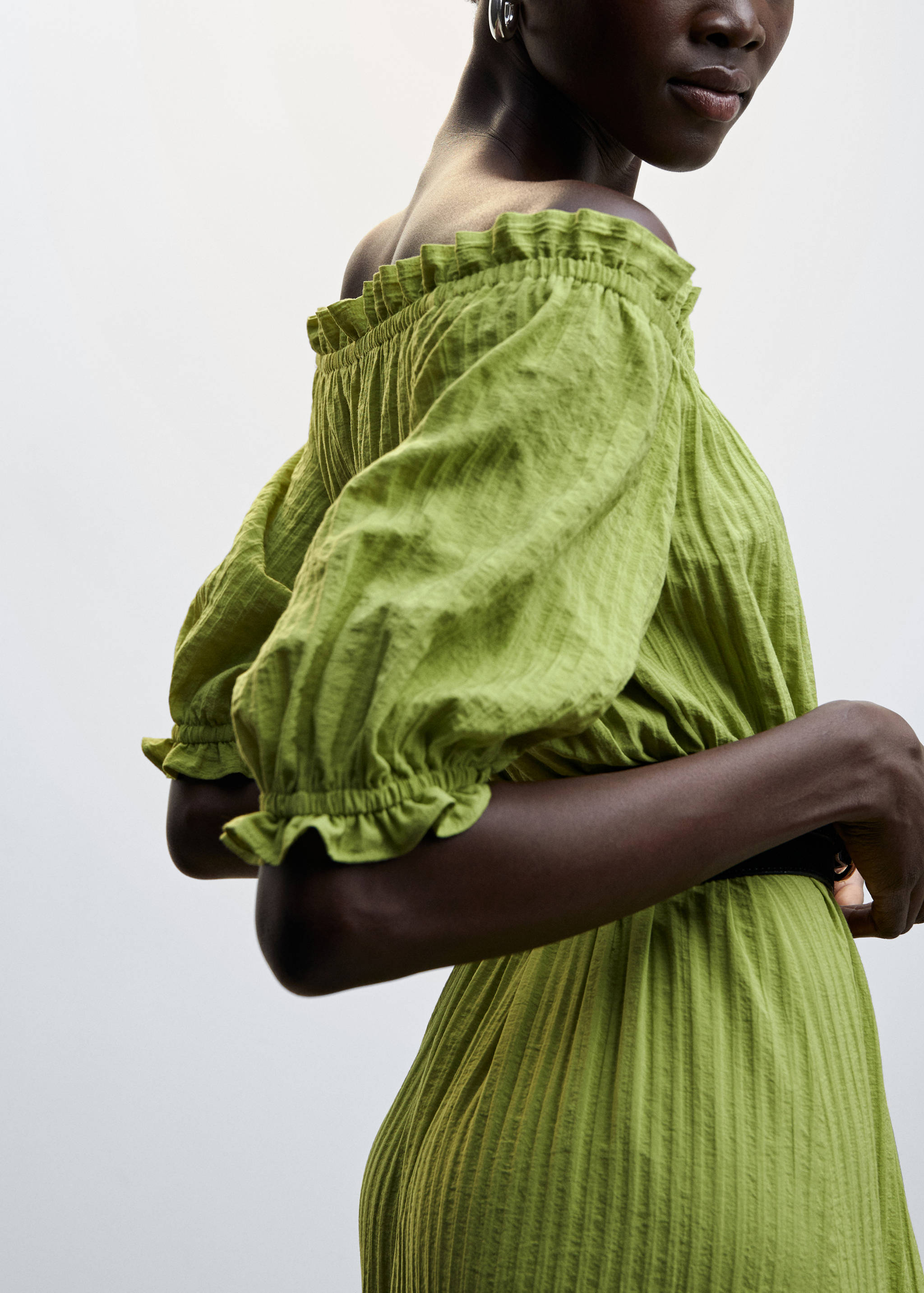 Robe texturée manches bouffantes - Détail de l'article 6