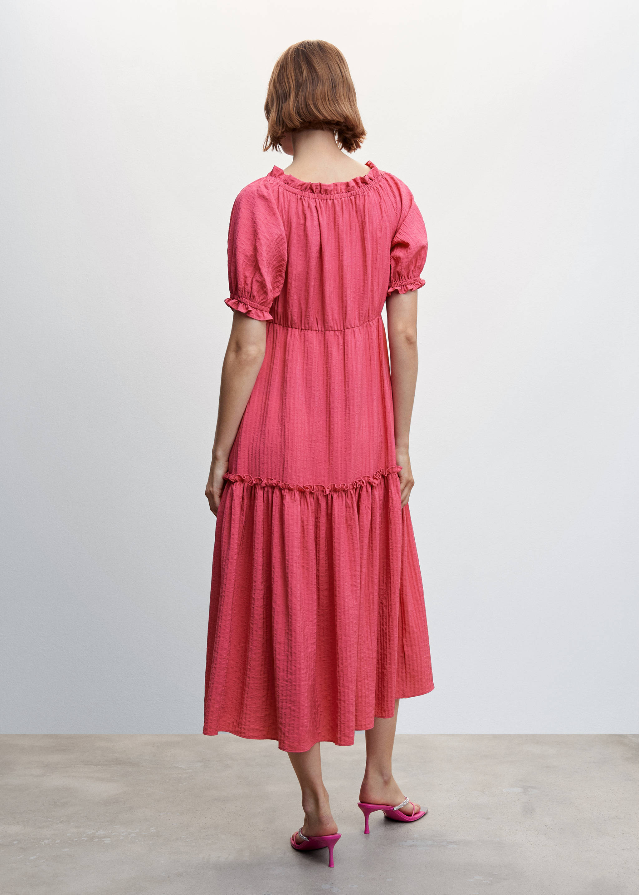 Robe texturée manches bouffantes - Verso de l’article