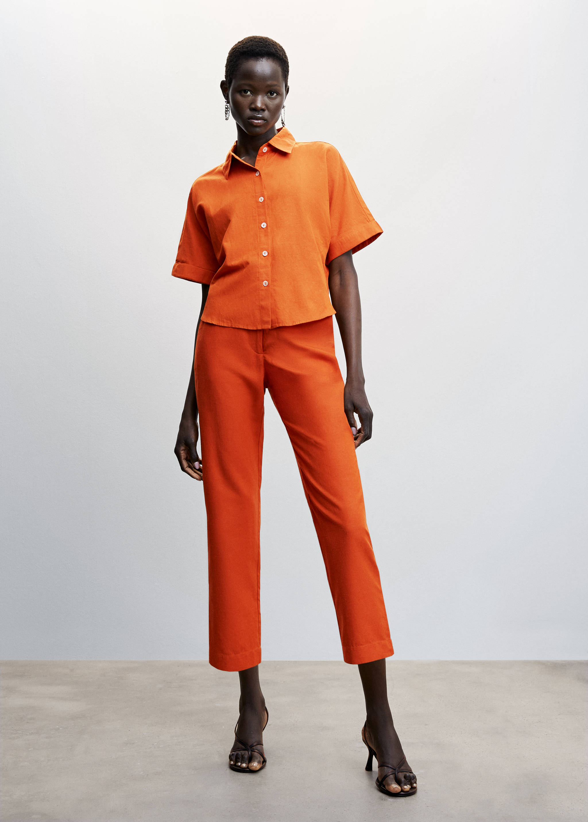 Linen-blend short-sleeve shirt - General plane