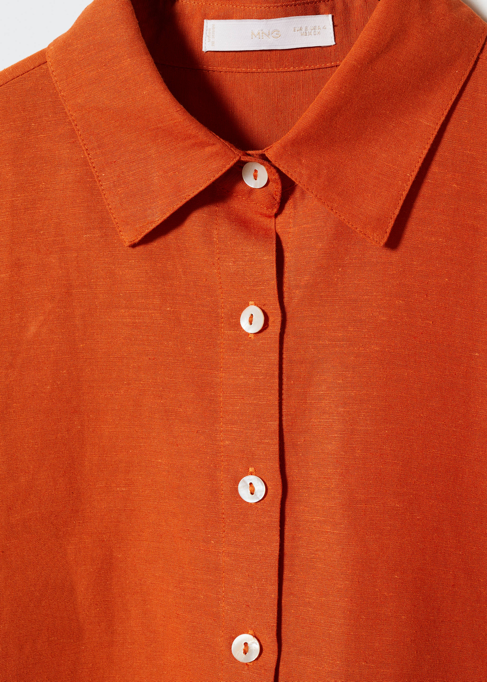 Linen-blend short-sleeve shirt - Details of the article 8