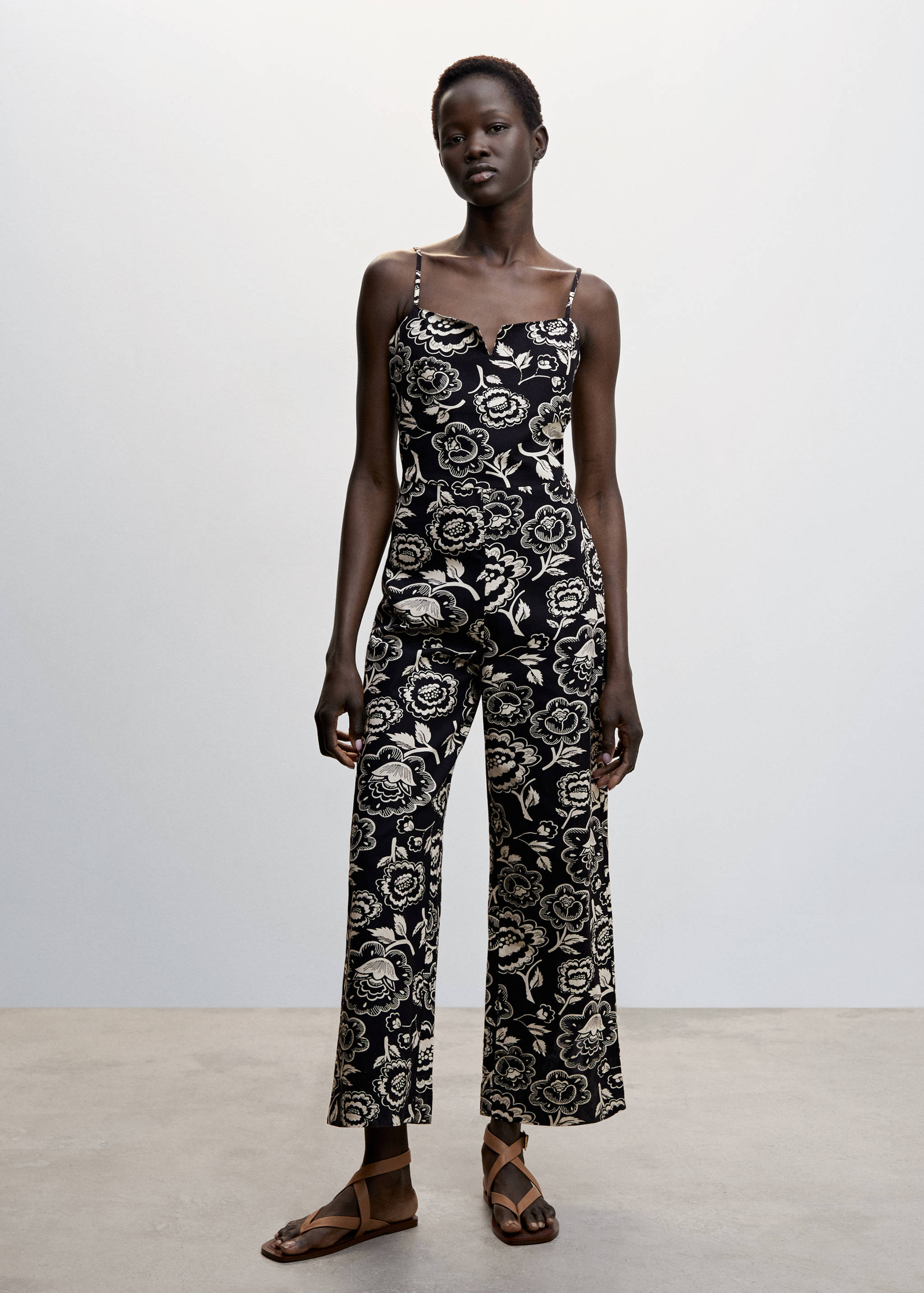 Floral print jumpsuit - General plane