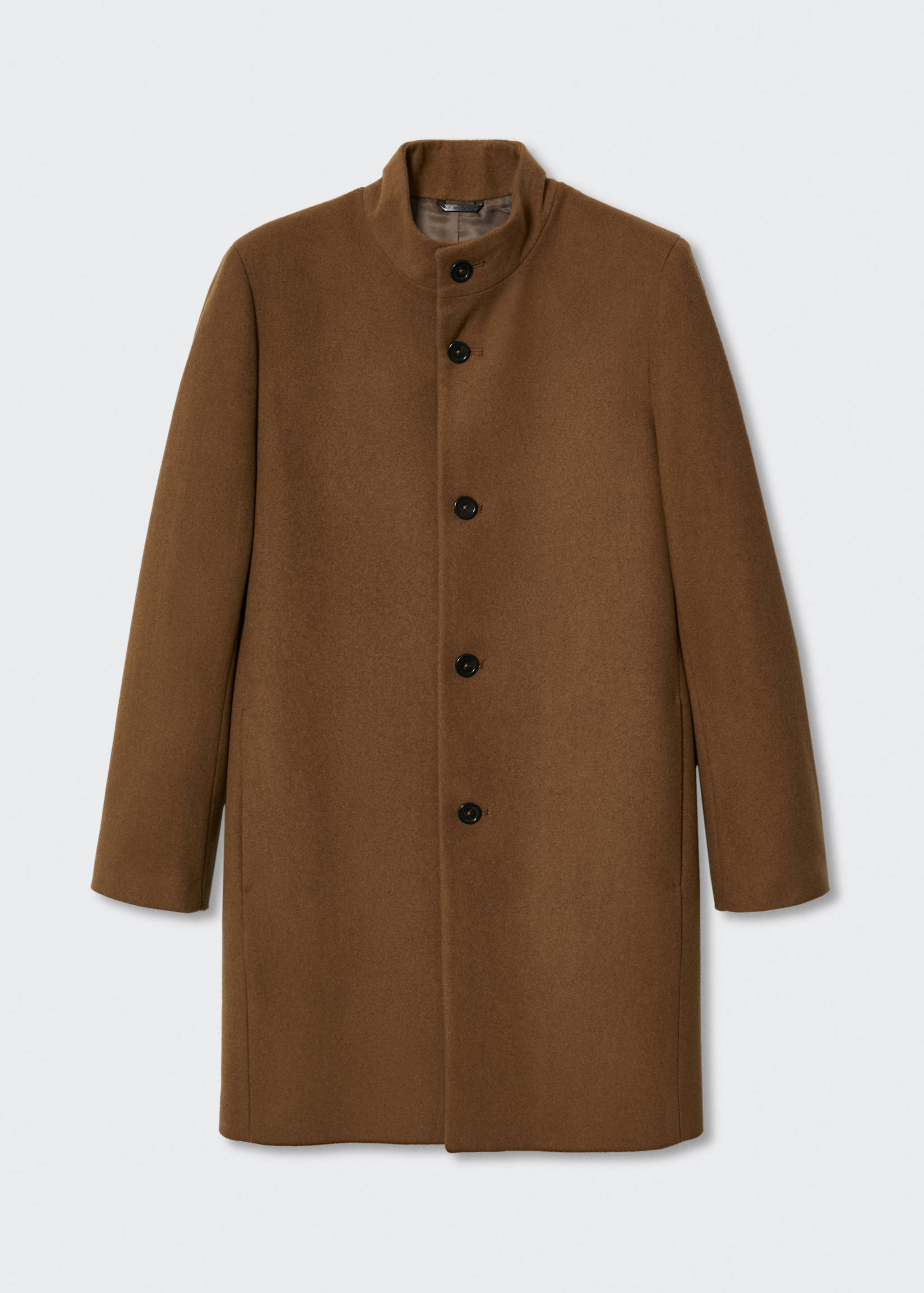 羊毛漏斗领大衣 - null