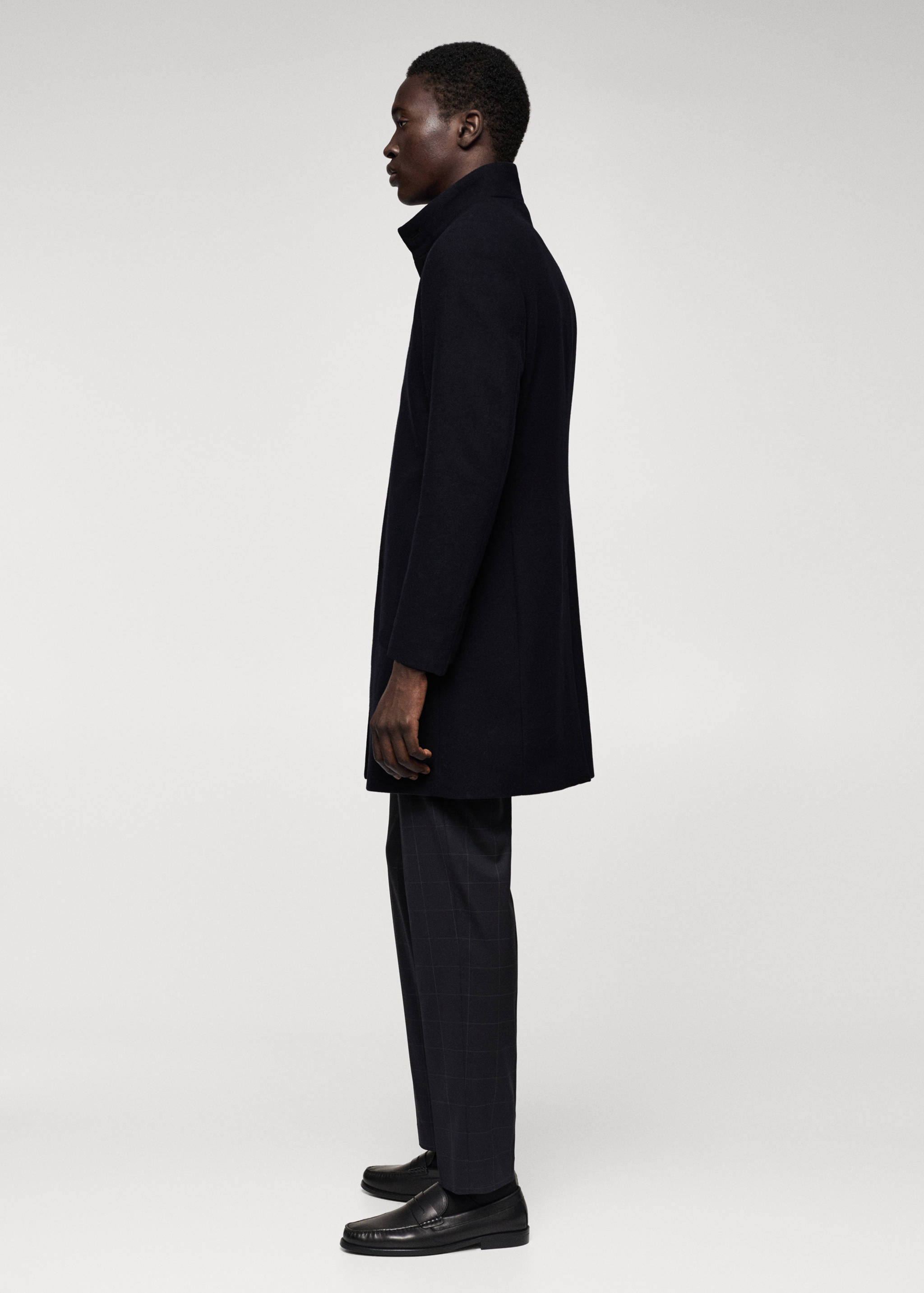 羊毛漏斗领大衣 - null