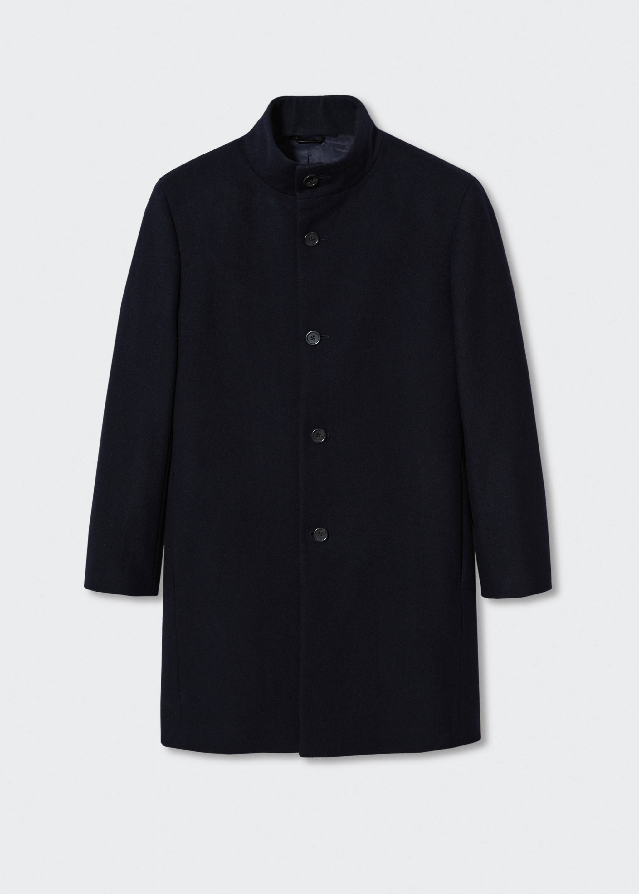 羊毛漏斗领大衣 - null