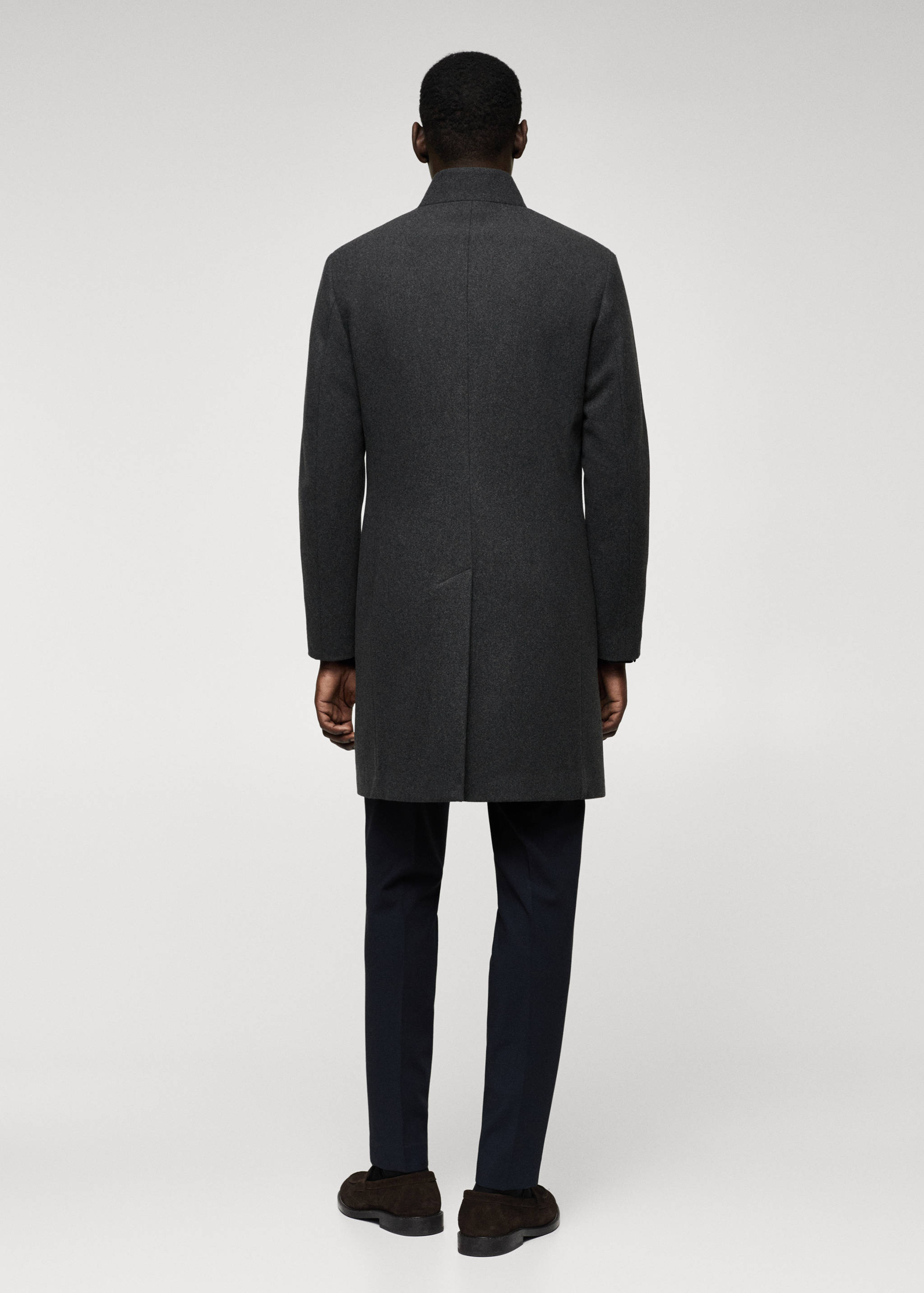 羊毛漏斗领大衣 - null