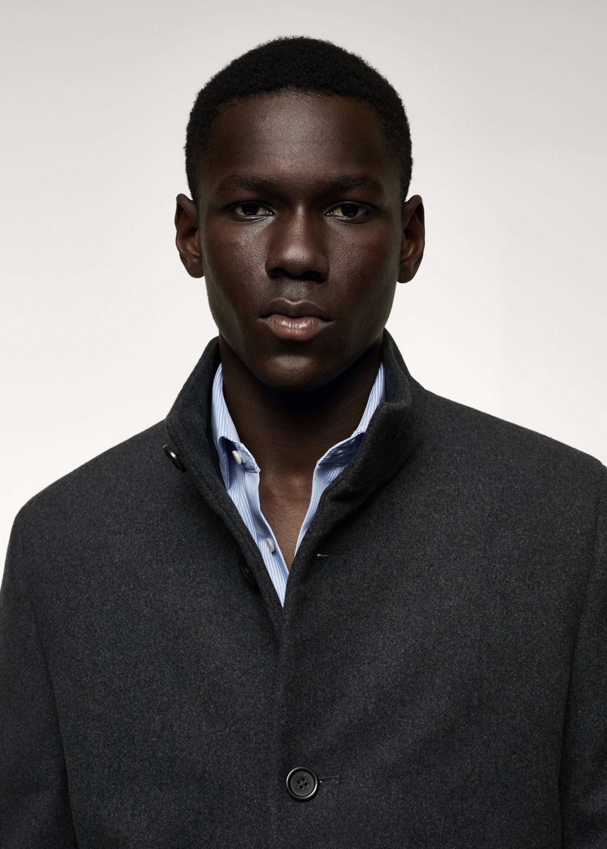 羊毛漏斗领大衣 - null