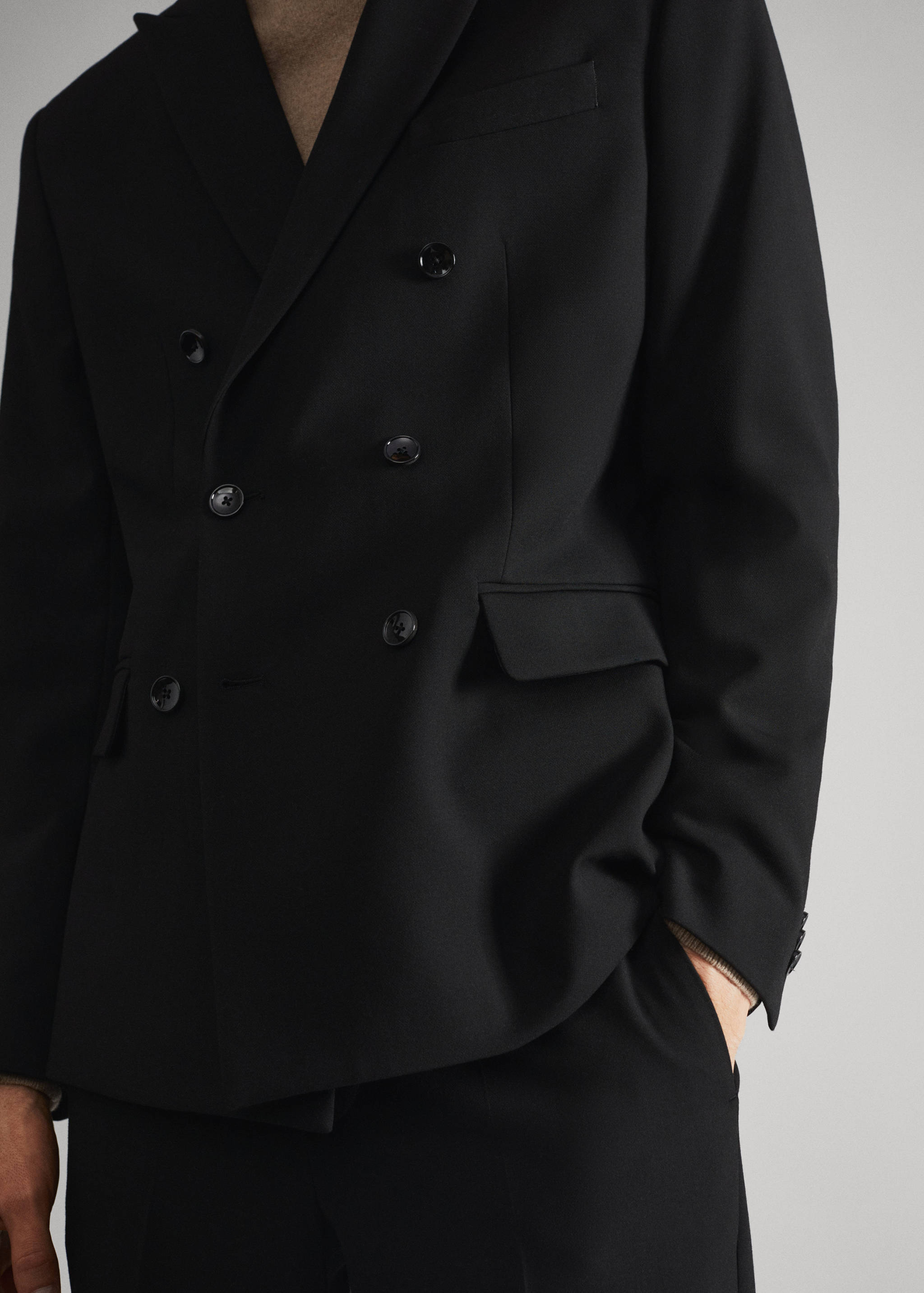 Slim fit double-breasted suit blazer - Details of the article 4