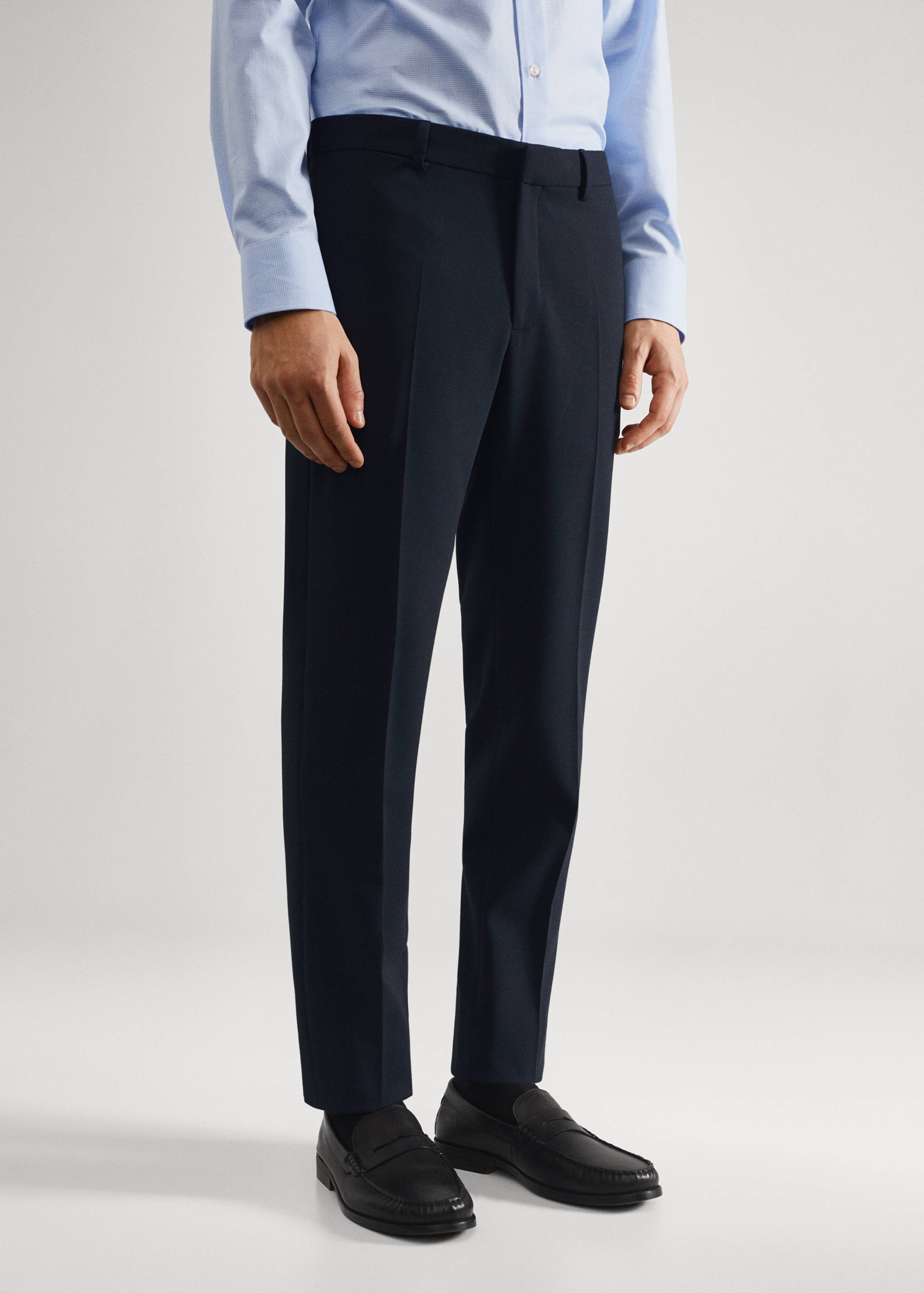 Super slim fit suit trousers - Medium plane
