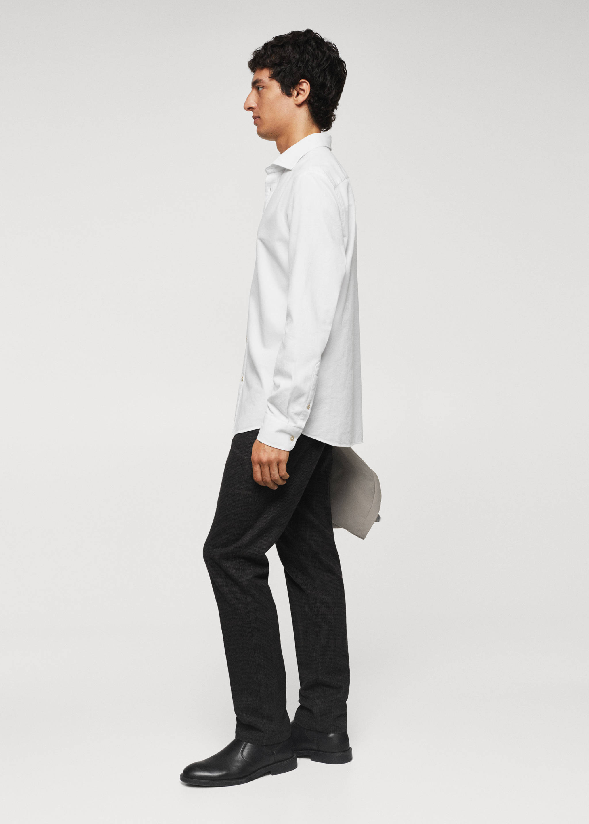 Slim-fit cotton structured shirt - Details of the article 6