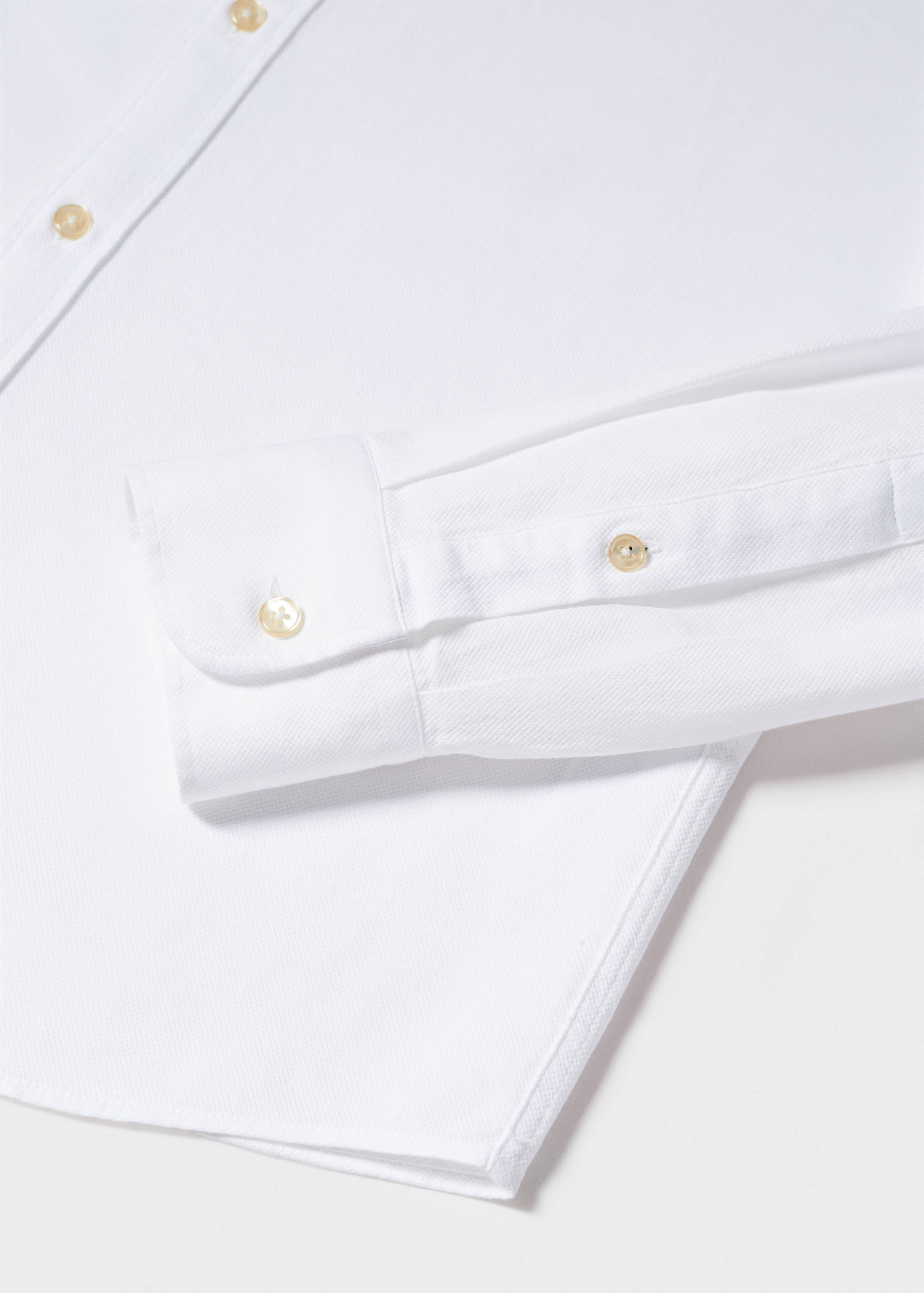 Slim-fit cotton structured shirt - Details of the article 8