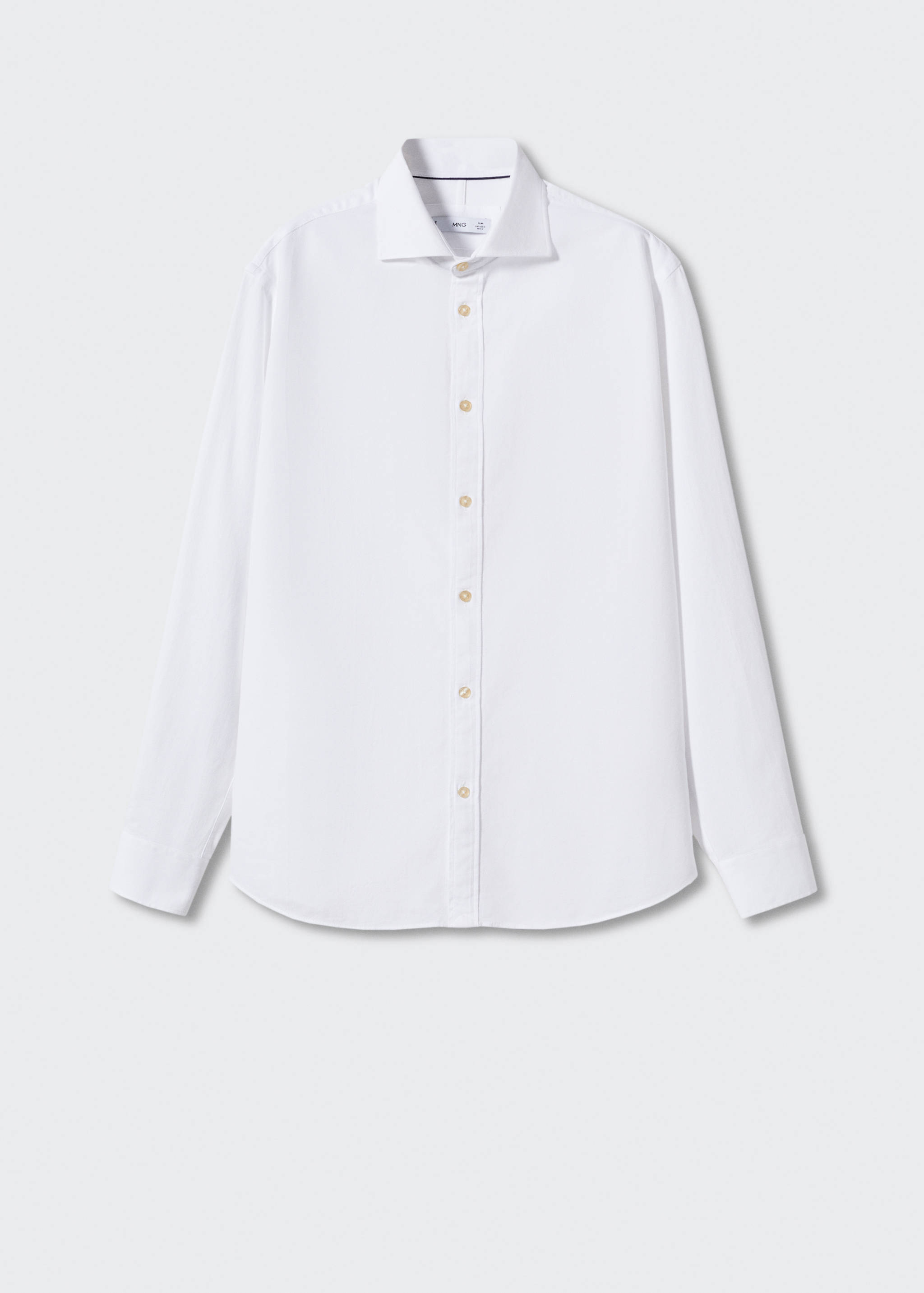 Slim-fit cotton structured shirt - Article without model