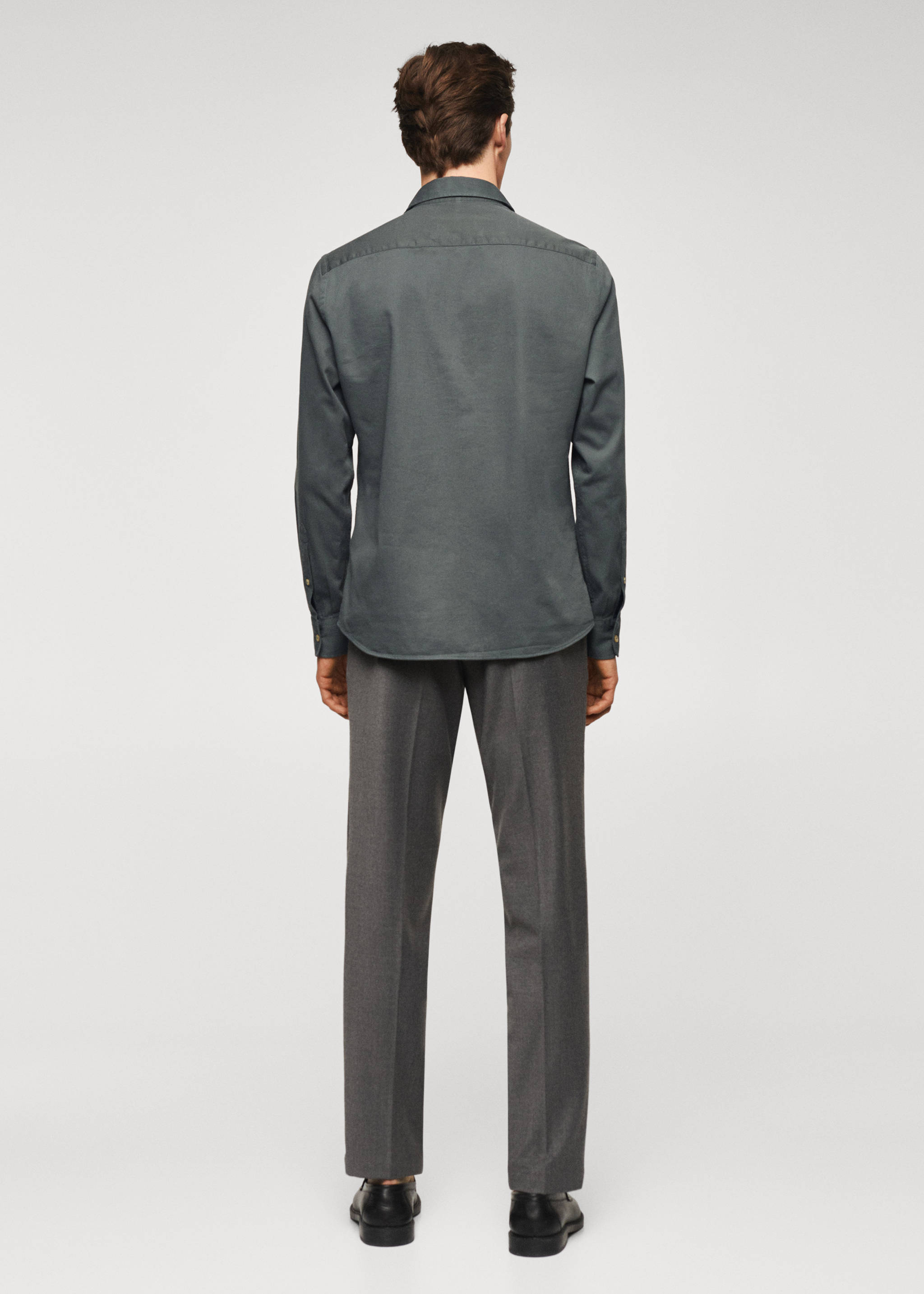 Slim-fit cotton structured shirt - Reverse of the article