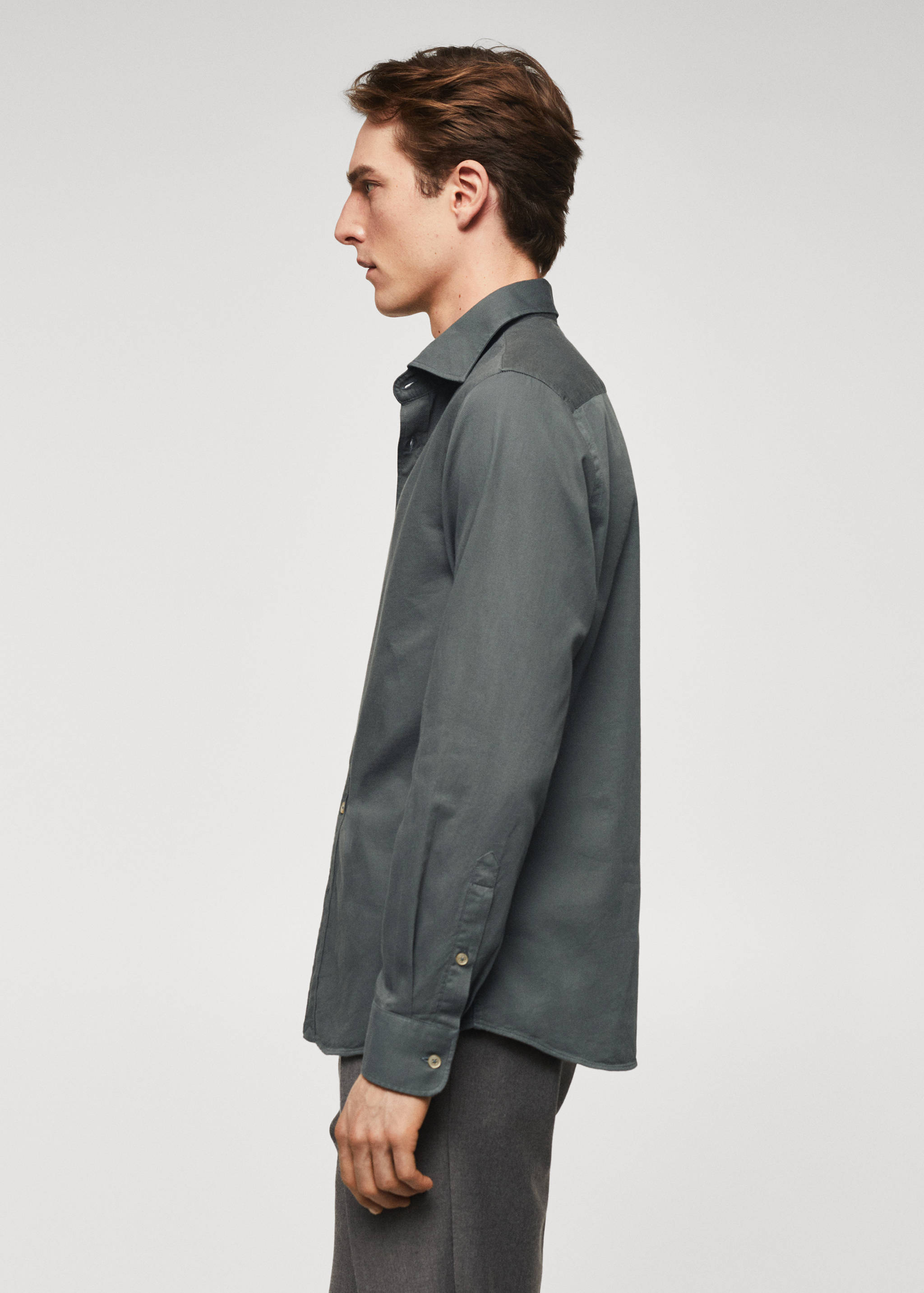 Slim-fit cotton structured shirt - Details of the article 6