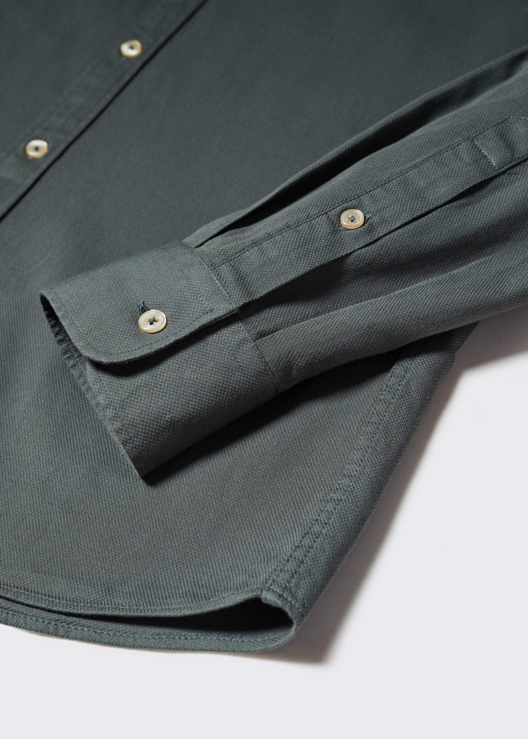 Slim-fit cotton structured shirt - Details of the article 8
