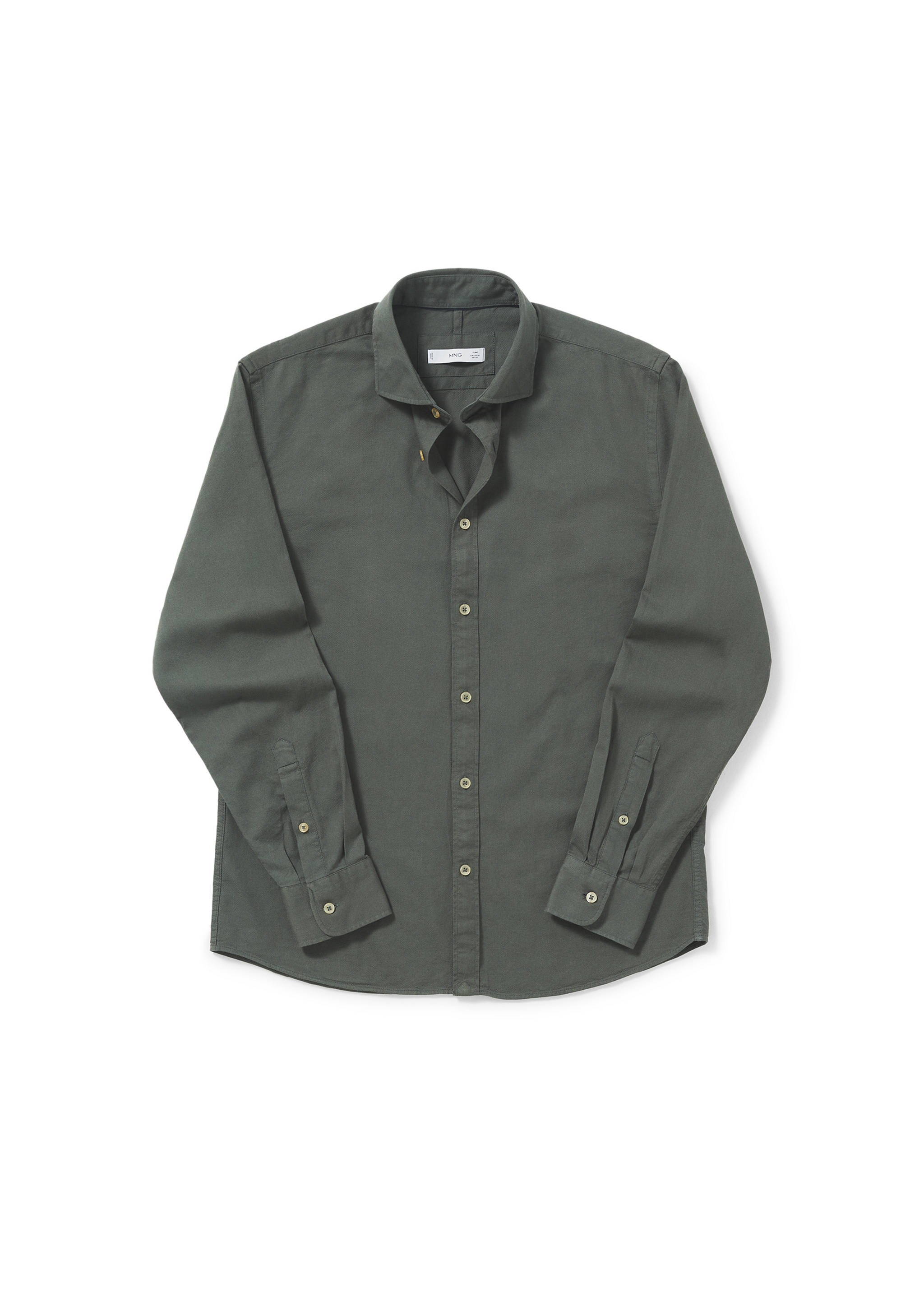 Slim-fit cotton structured shirt - Details of the article 9