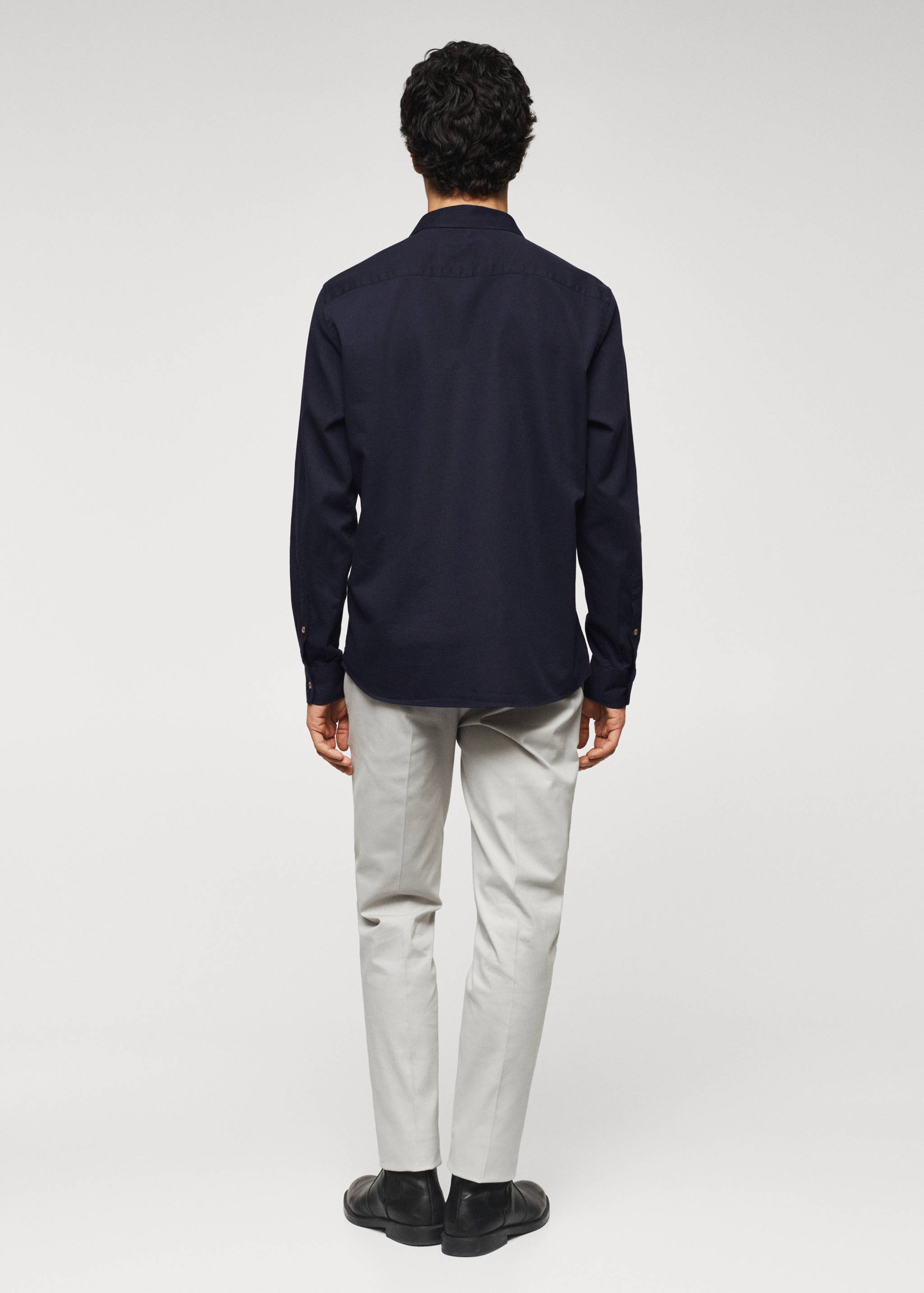 Slim-fit cotton structured shirt - Reverse of the article