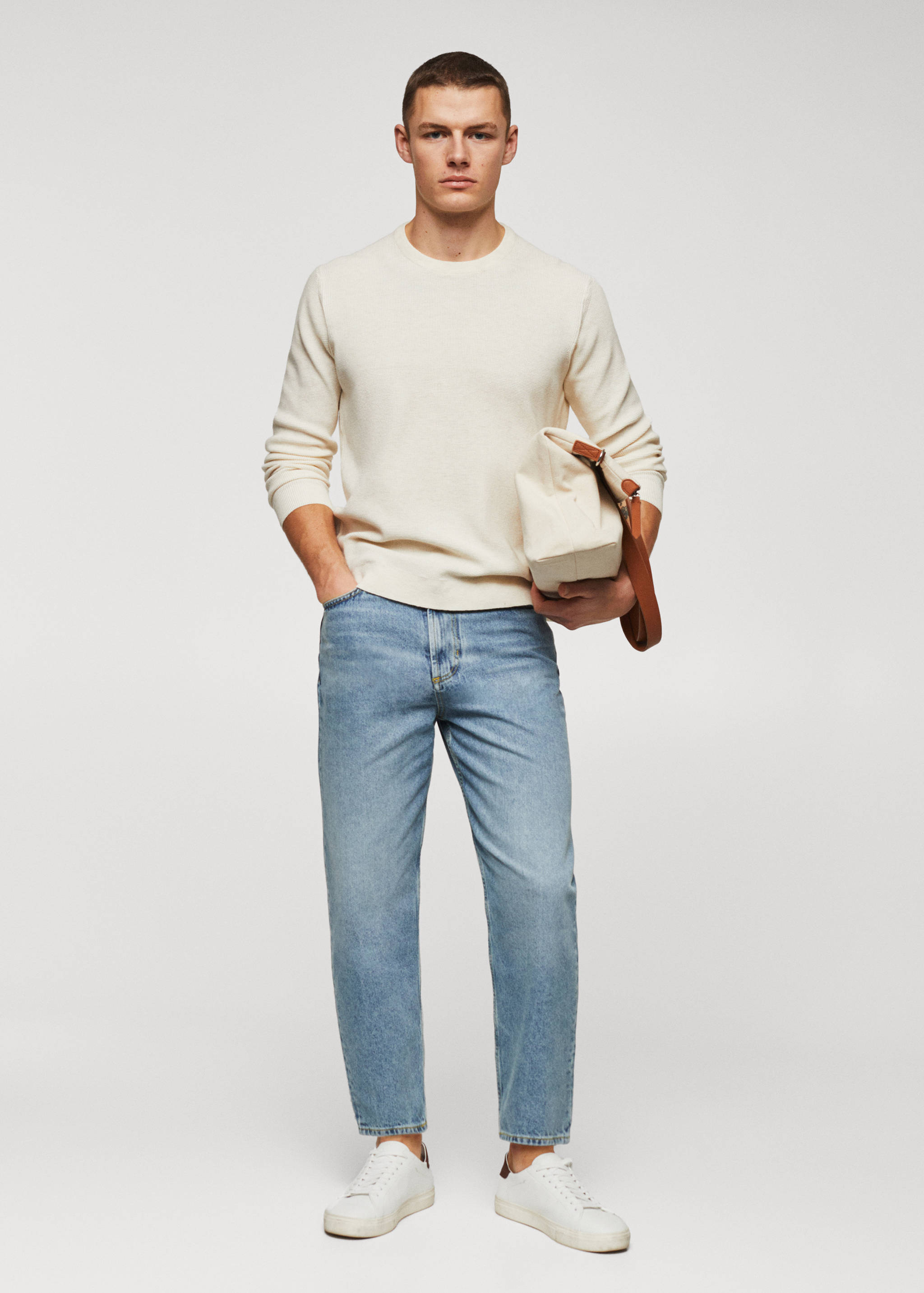 Structured cotton sweater - General plane