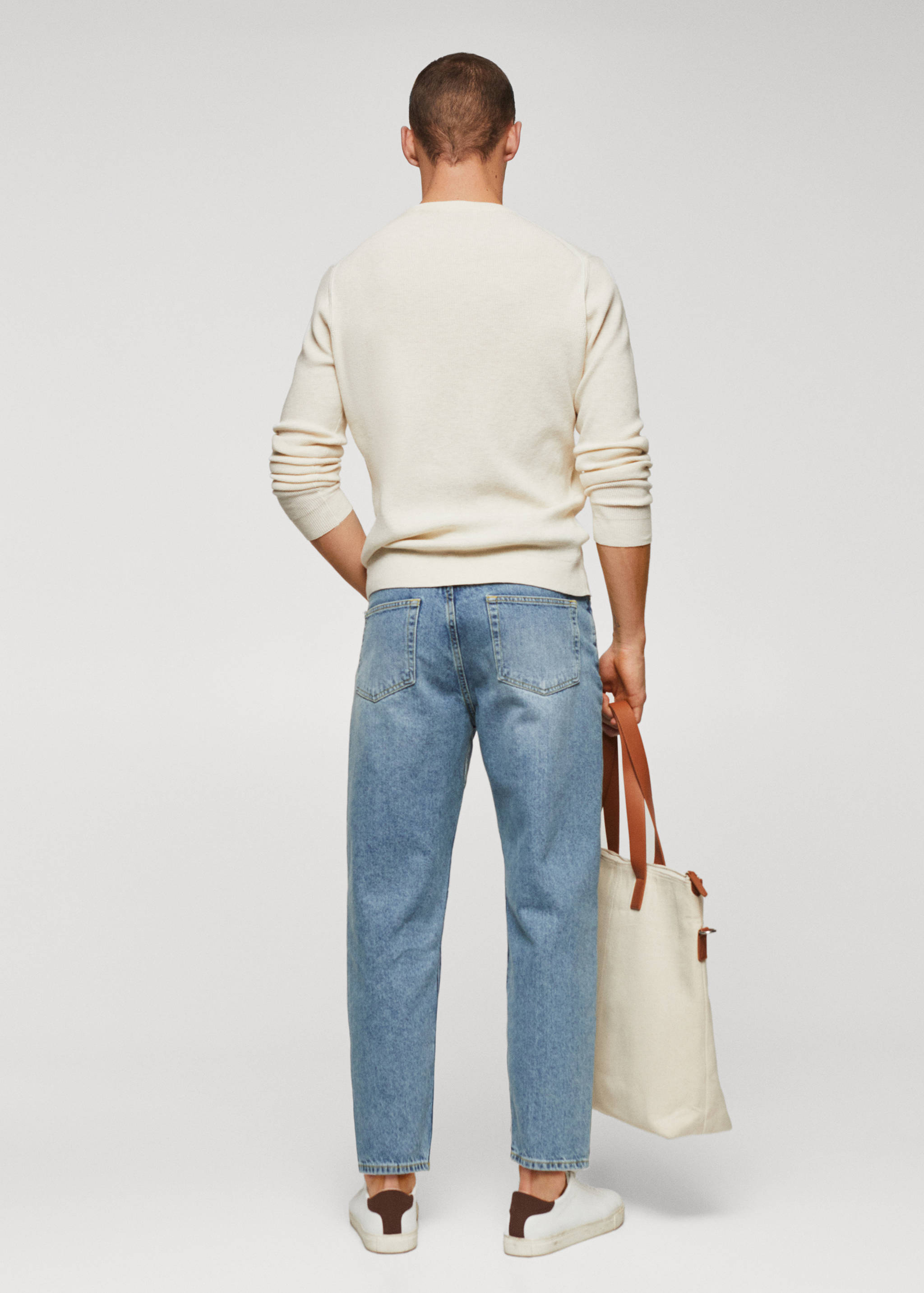 Structured cotton sweater - Reverse of the article