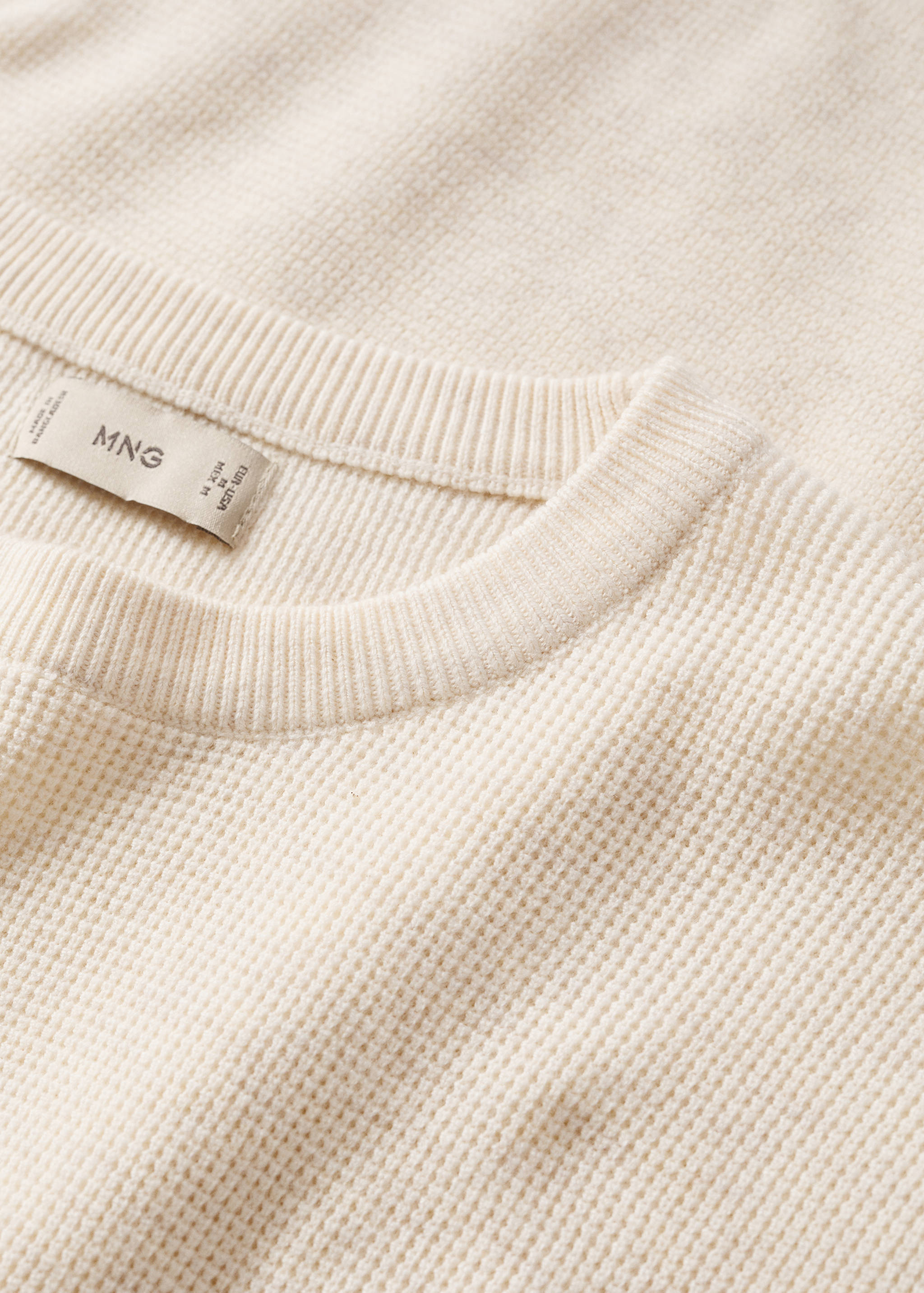 Structured cotton sweater - Details of the article 7