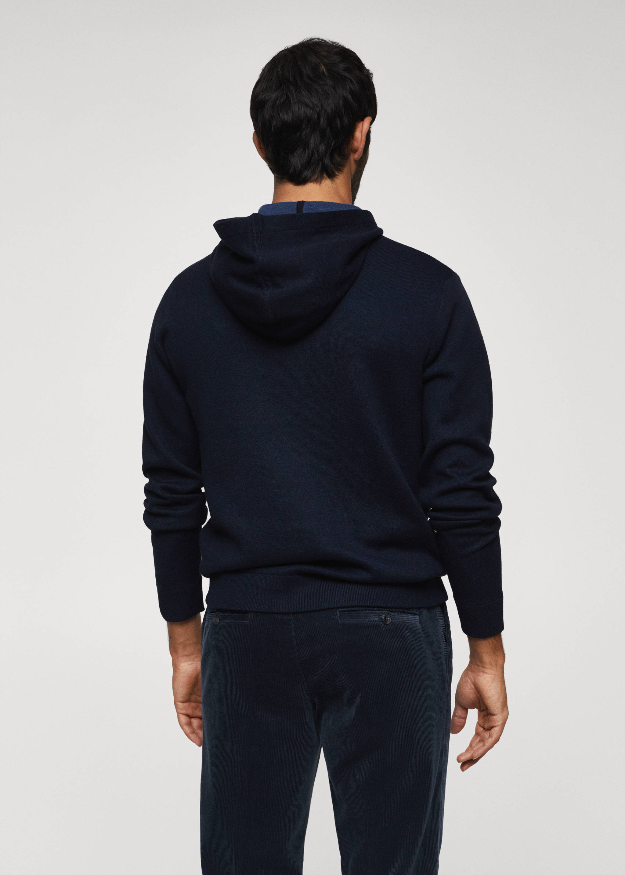 Хлопковый джемпер с капюшоном - Обратная сторона изделия