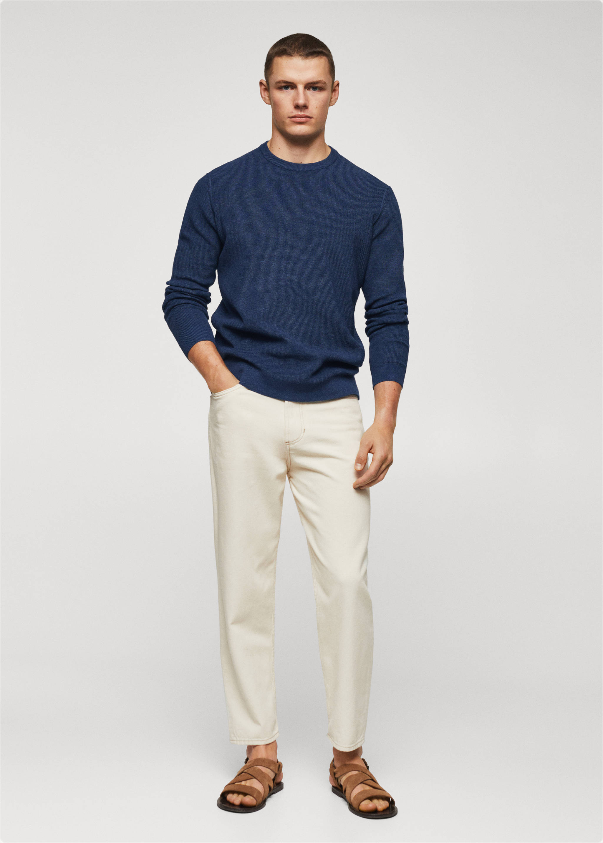 Structured cotton sweater - General plane