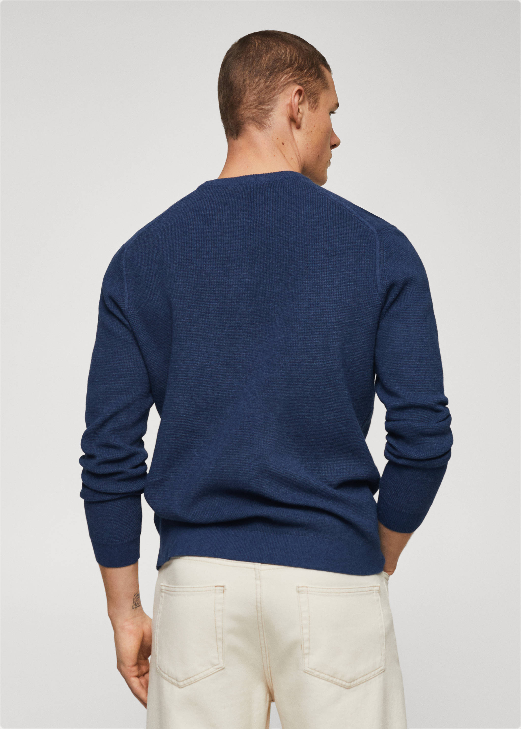Structured cotton sweater - Reverse of the article