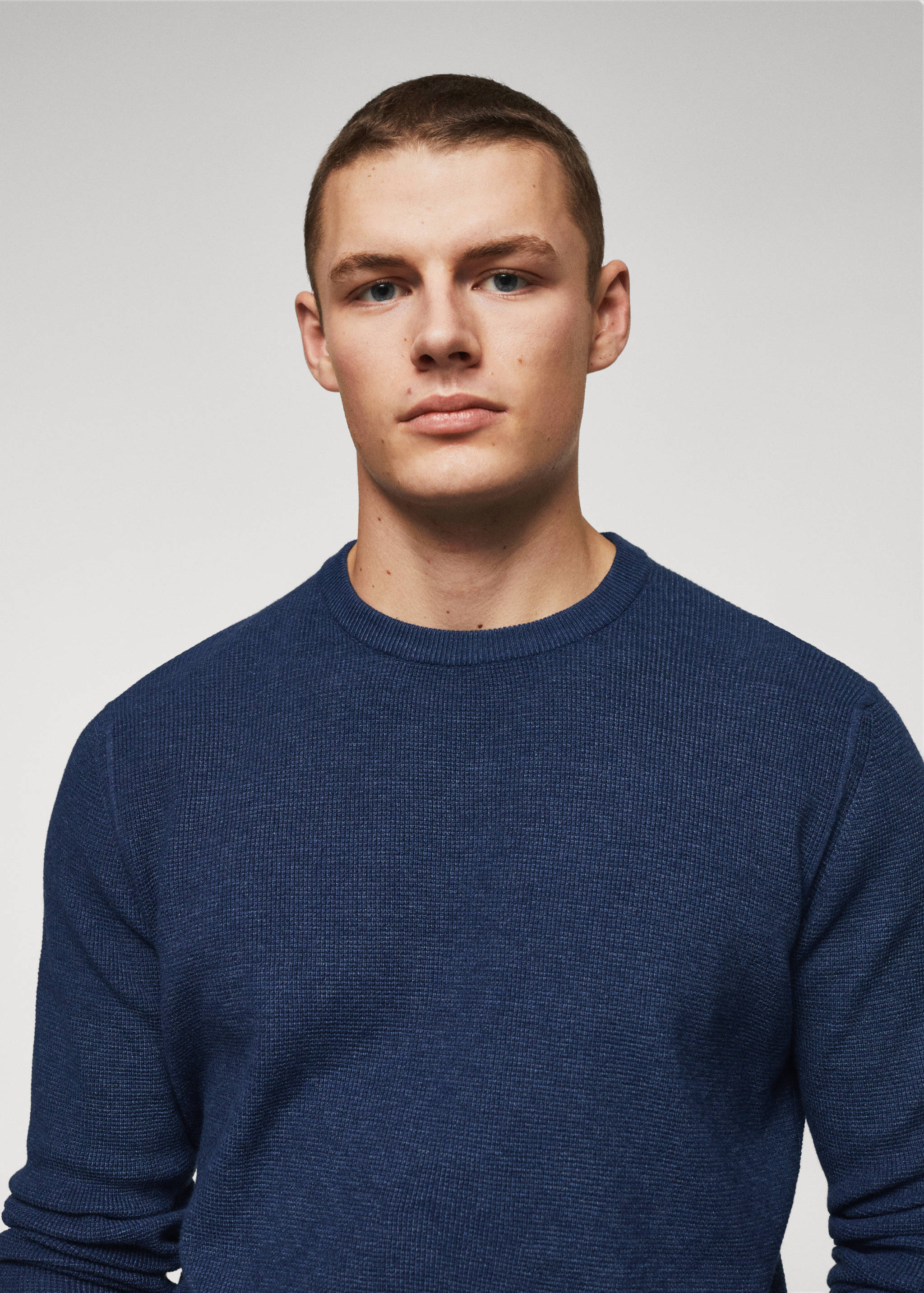 Structured cotton sweater - Details of the article 1