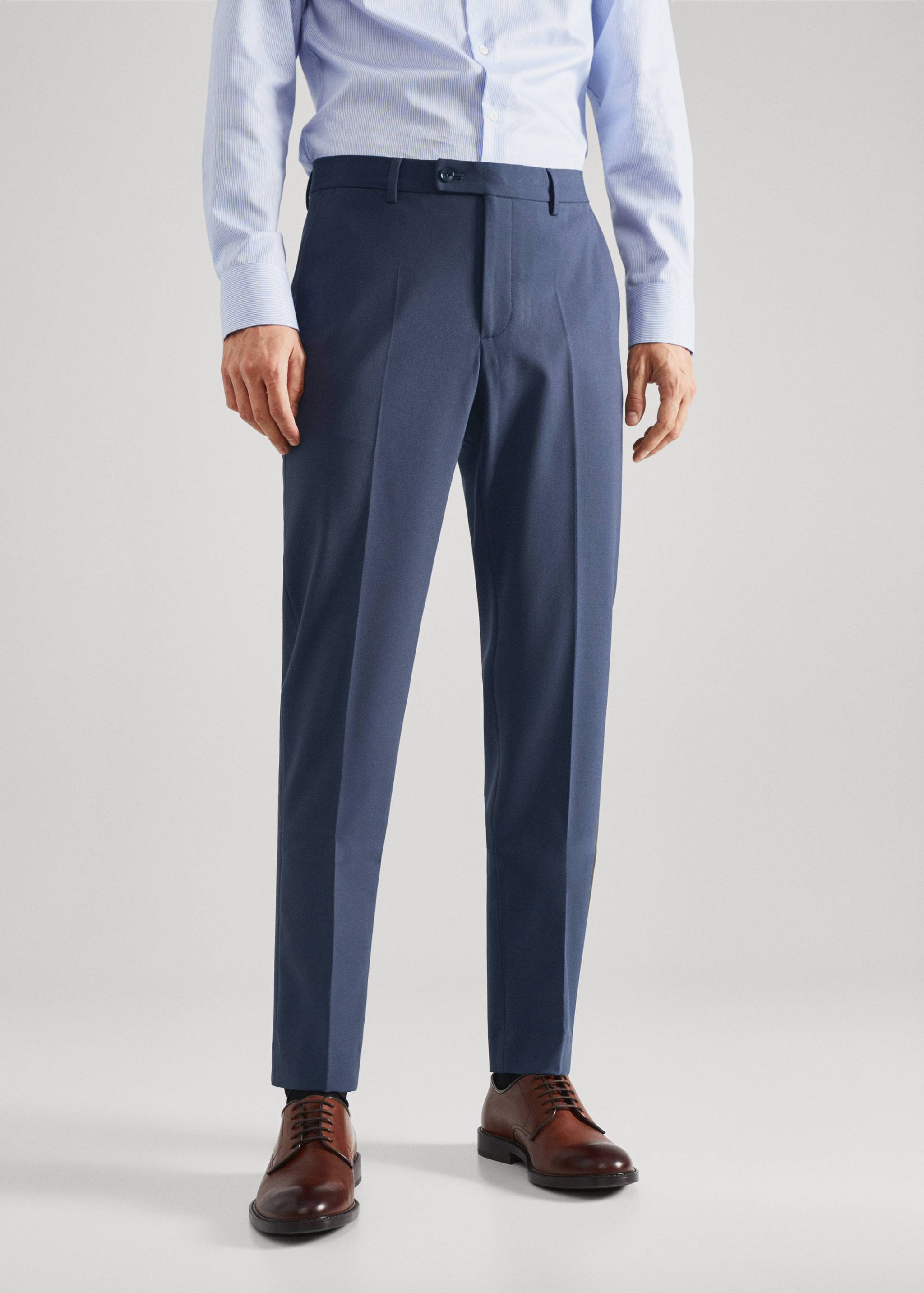 Slim fit suit trousers - Medium plane