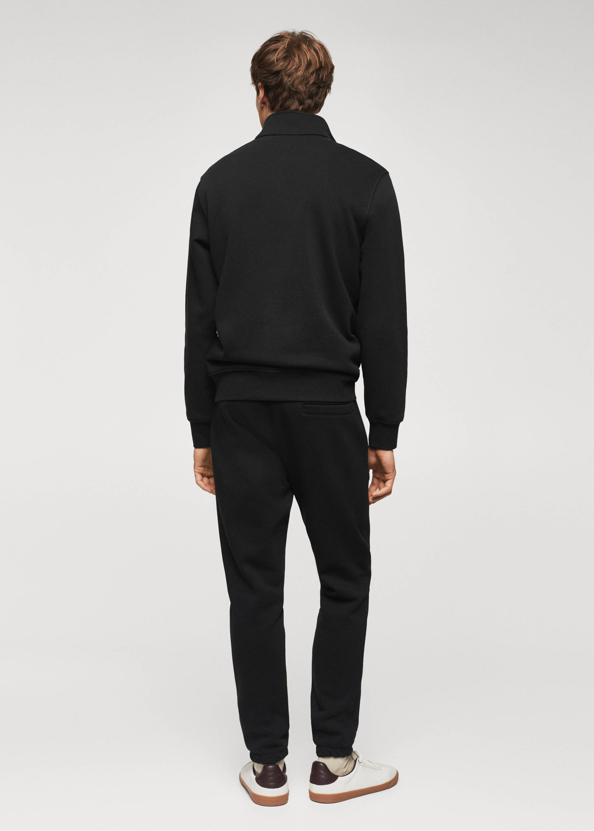 Хлопковый свитшот с воротником на молнии - Обратная сторона изделия