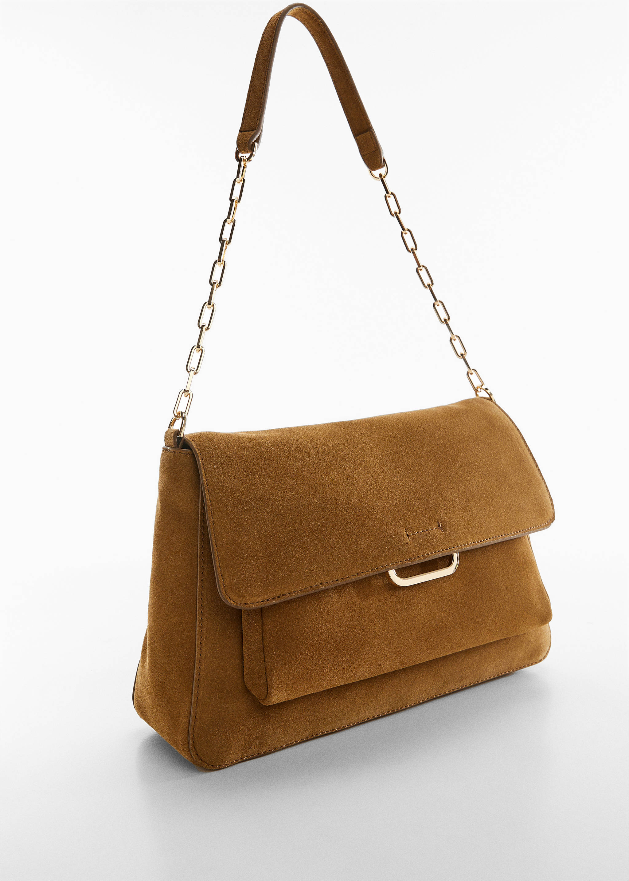 Flap leather bag - Medium plane