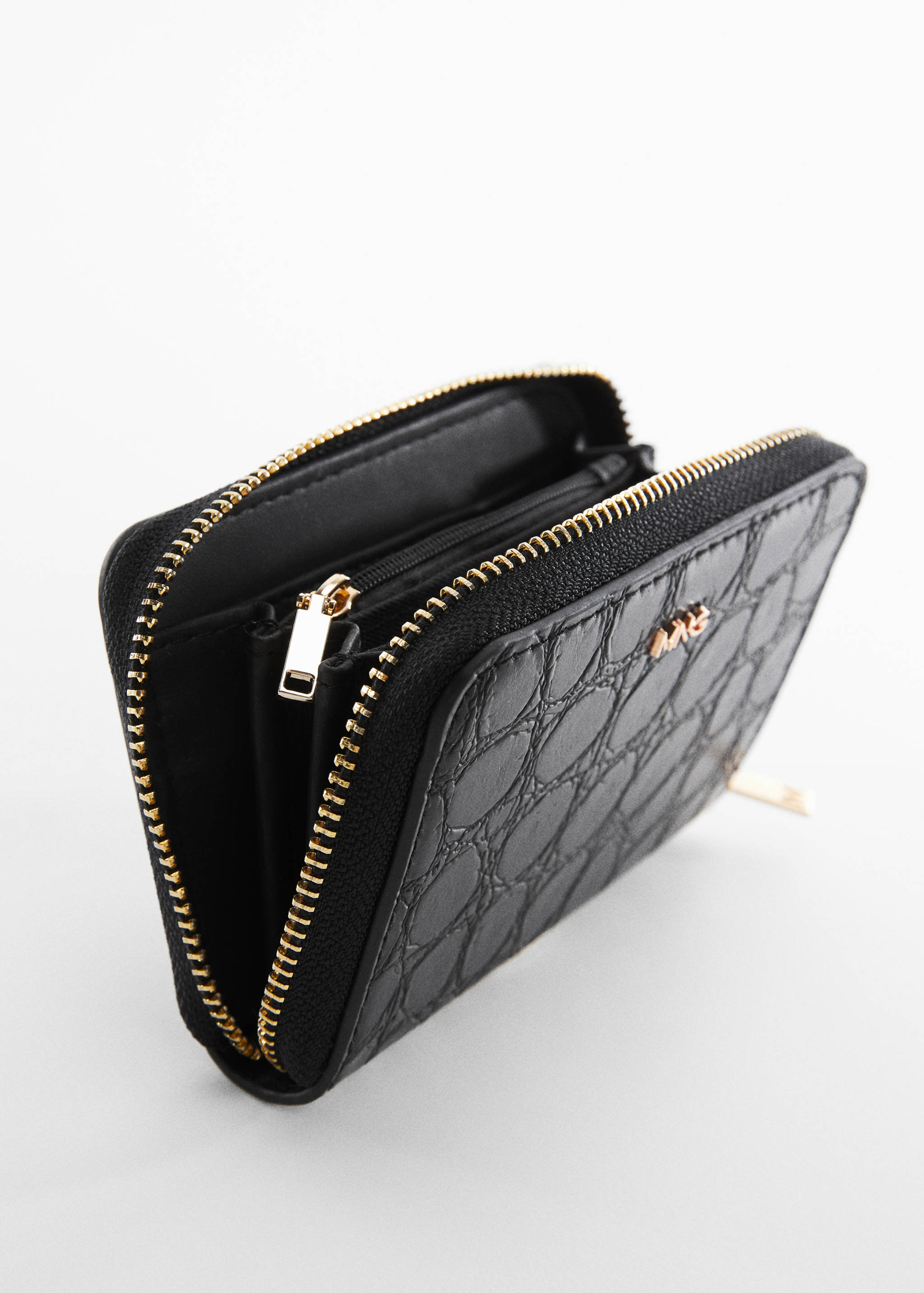 Croc-effect wallet - Medium plane