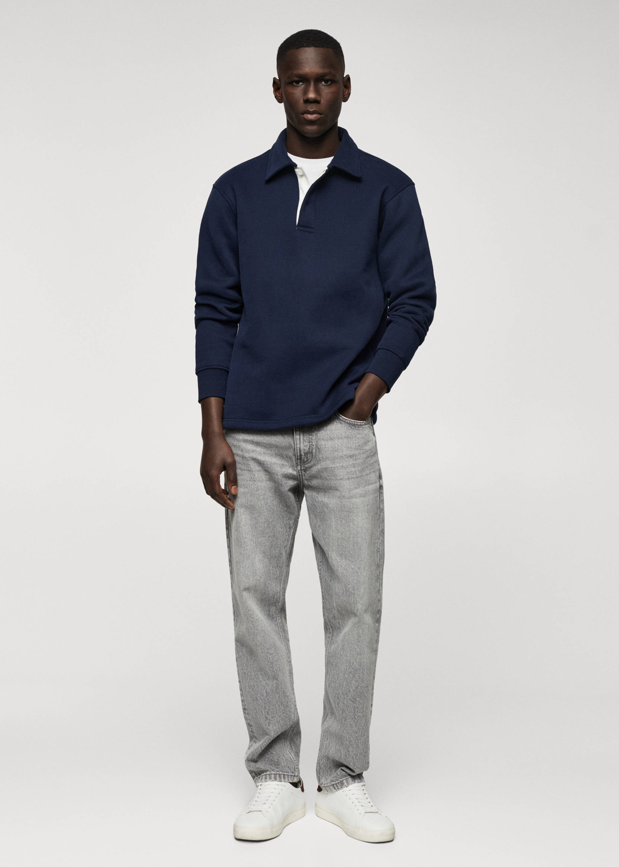 Хлопковое поло с длинными рукавами - Общий план