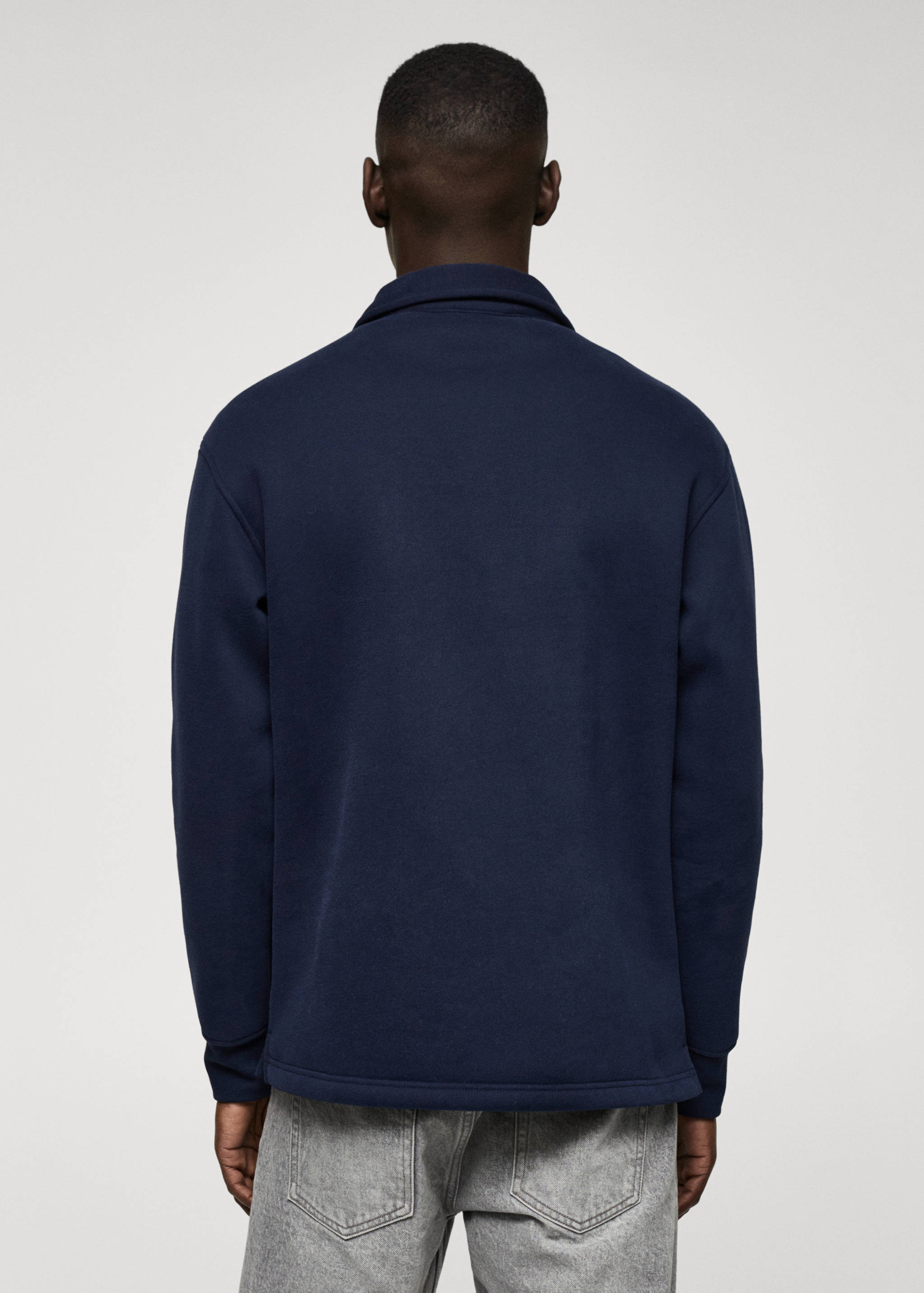 Хлопковое поло с длинными рукавами - Обратная сторона изделия