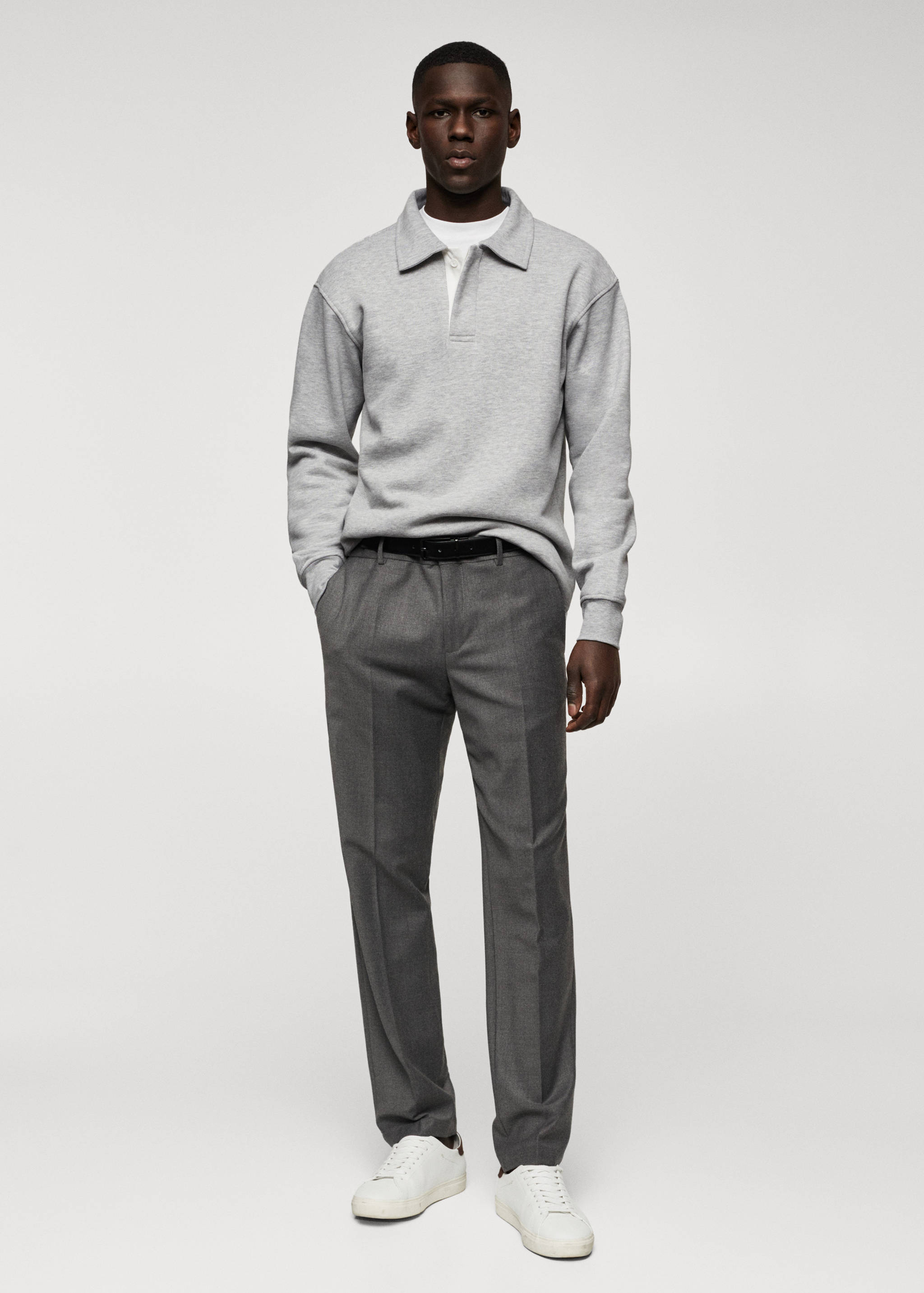 Polo coton à manches longues - Plan général