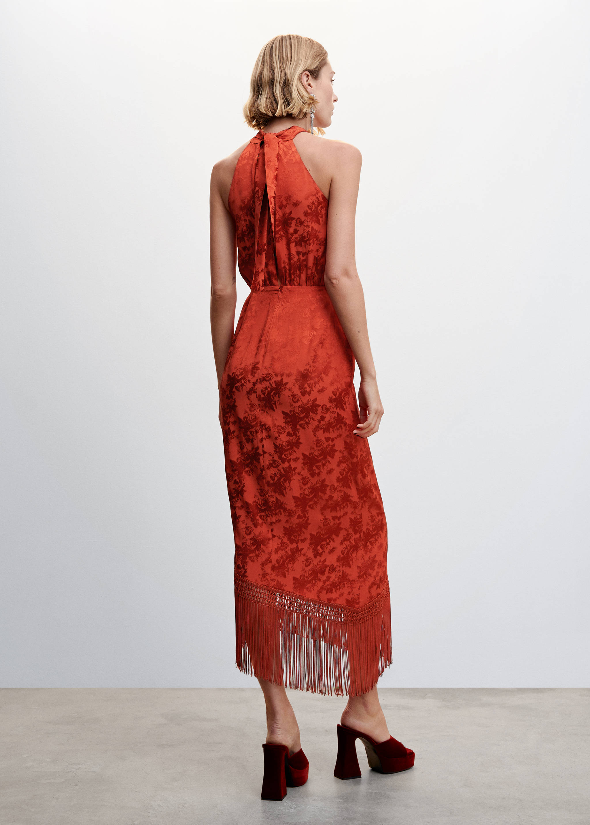 Fringed jacquard dress - Reverse of the article