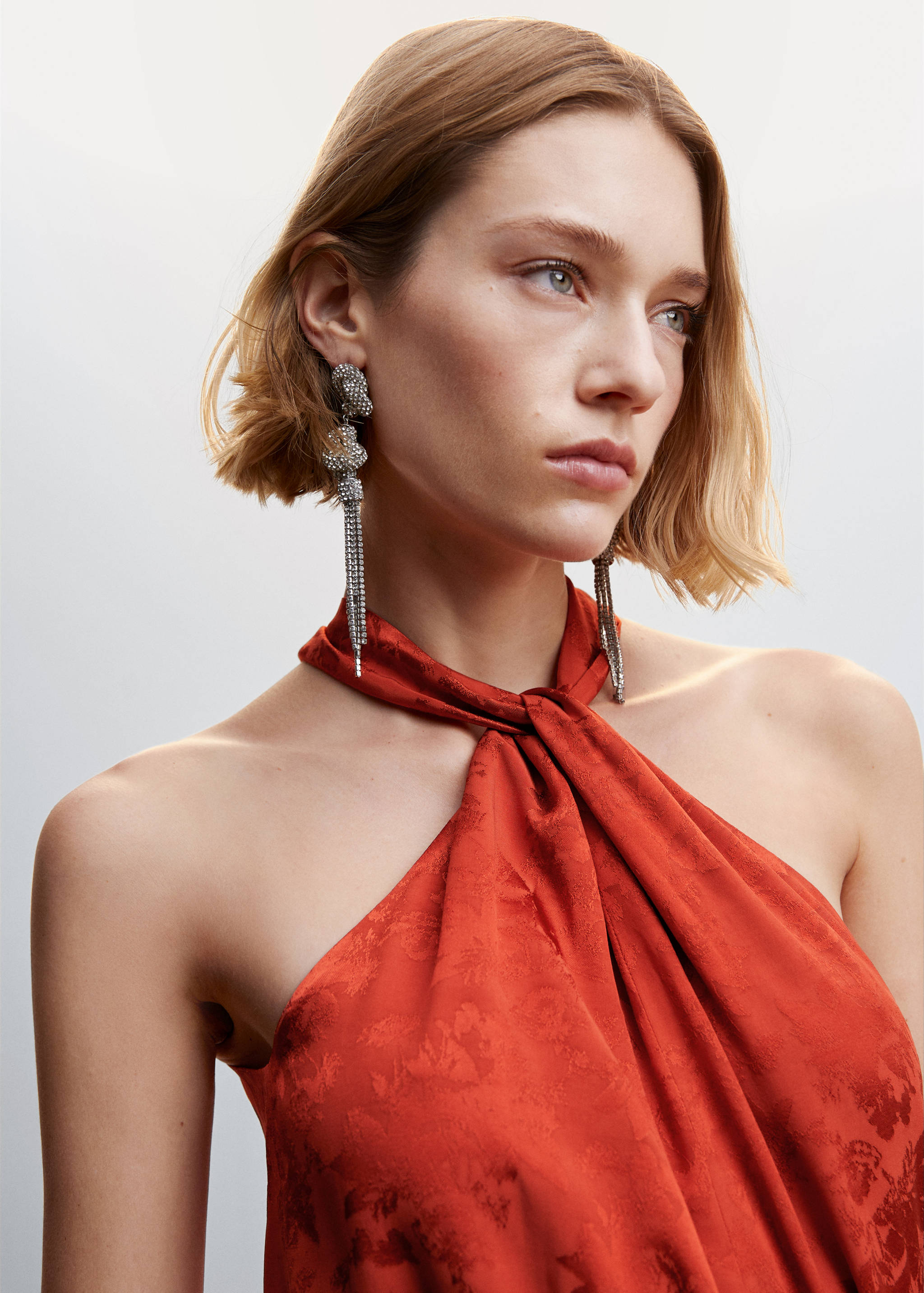 Fringed jacquard dress - Details of the article 1