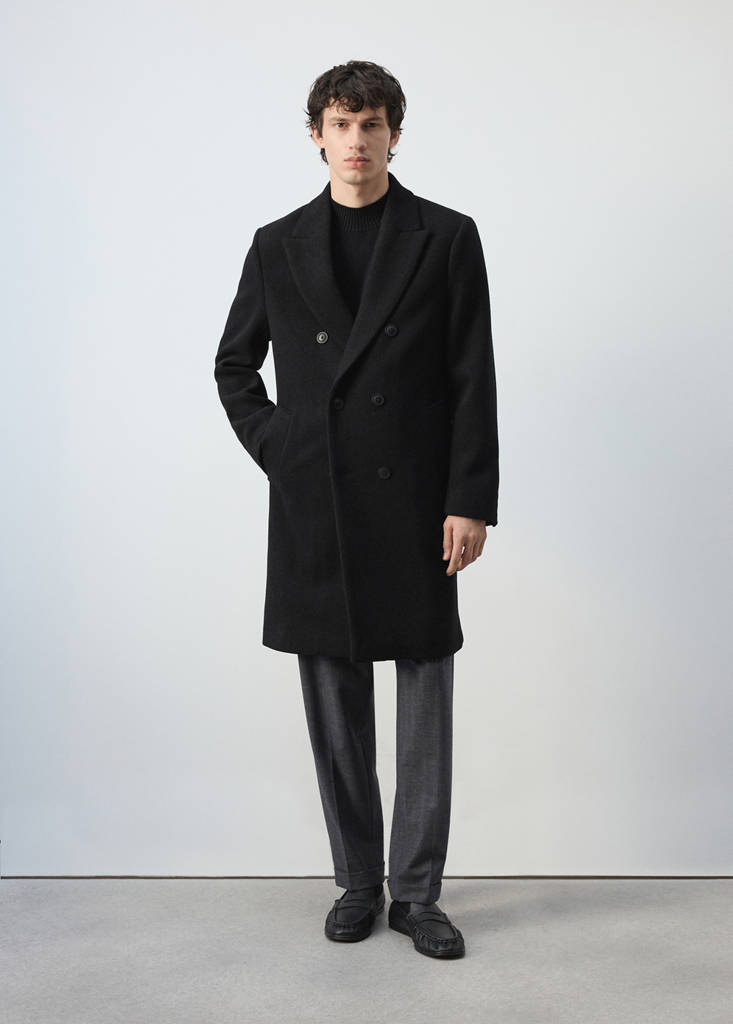 Spodnie w prążki regular fit ciemnoszary - Mężczyzna - 40 - MANGO MAN